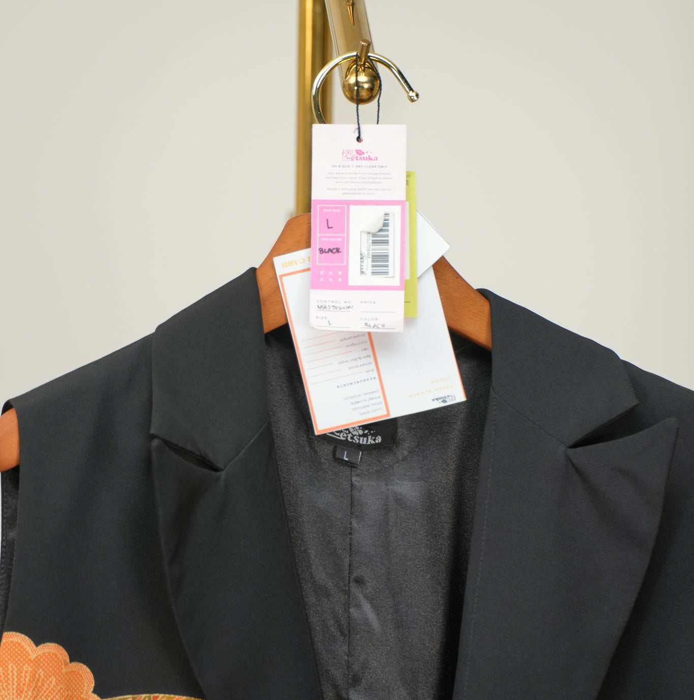 Premium On-hand: Black No sleeves suit jacket | L | NSSJ7064M