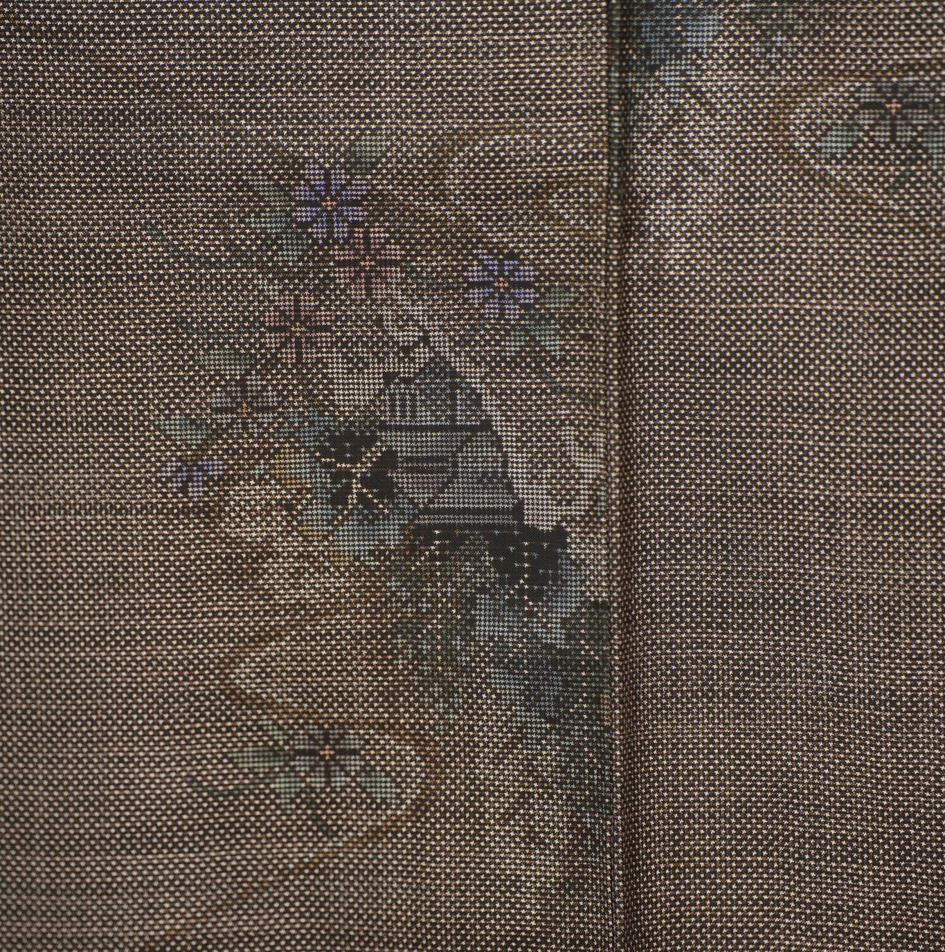Premium Oshima Fabric: 0504_04 | Smoky Floral (certified Dorozome)