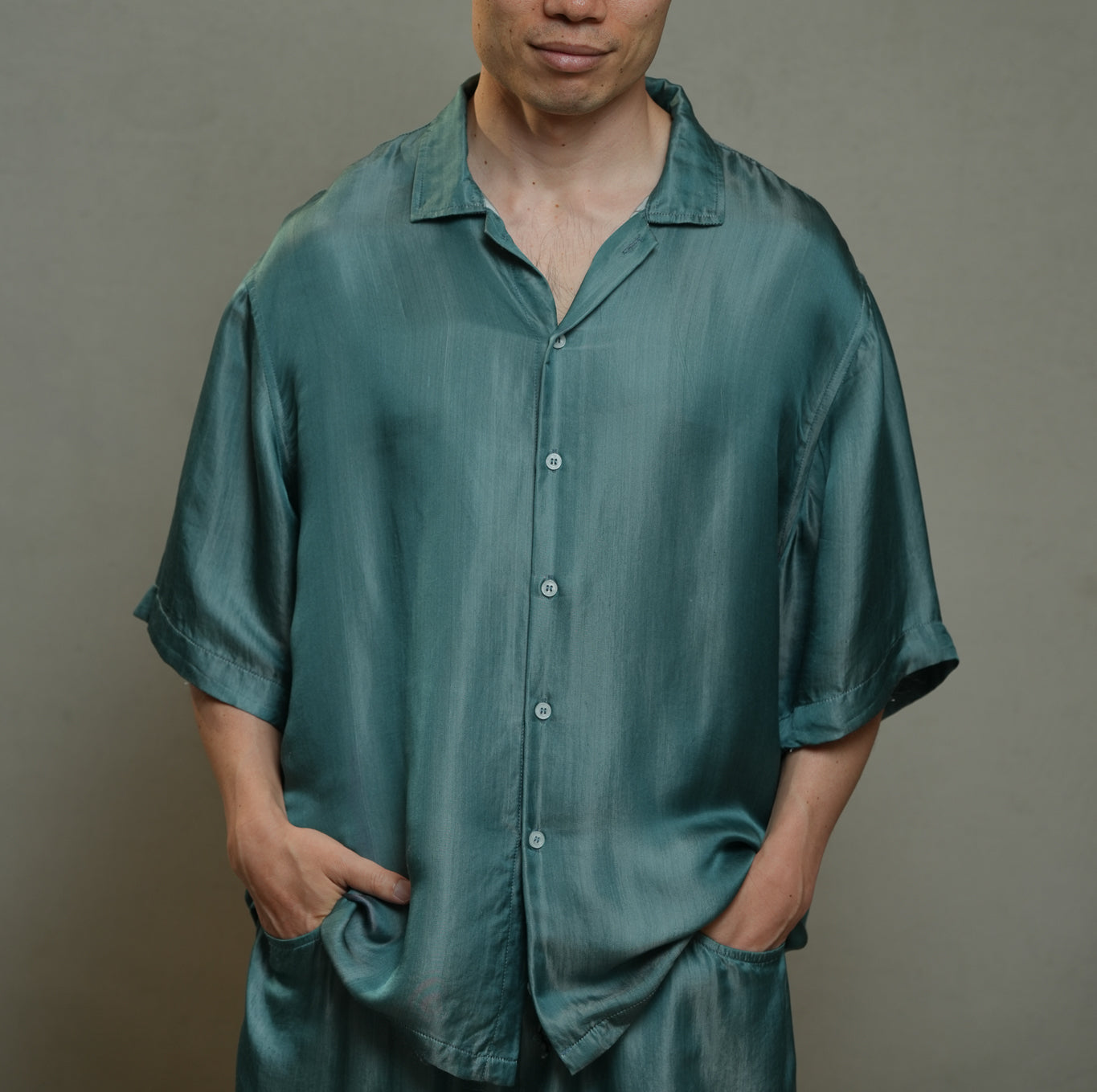 On-hand item: Teal Men's Silk Pajama Set