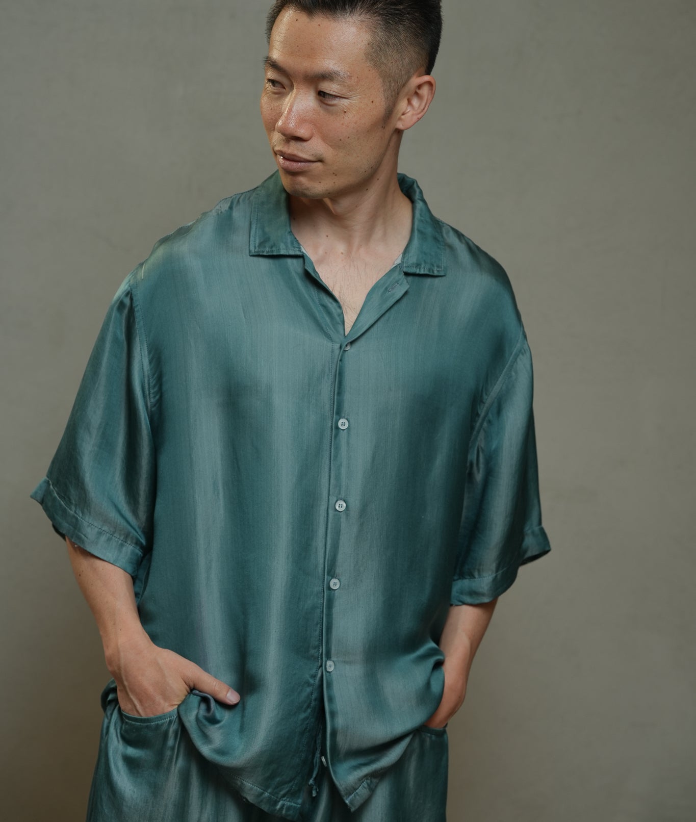 On-hand item: Teal Men's Silk Pajama Set