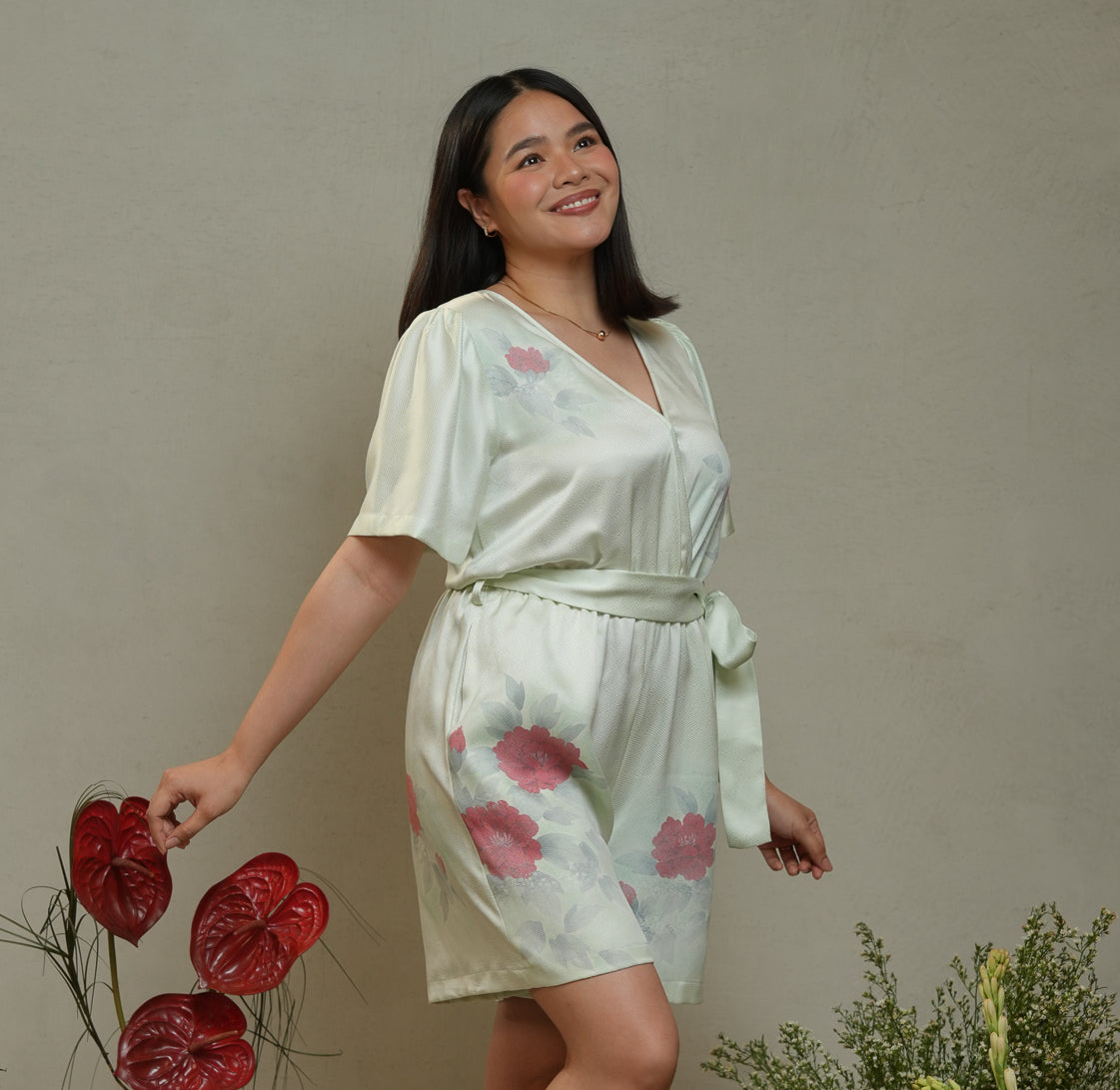 On-hand item: Green Floral Romper