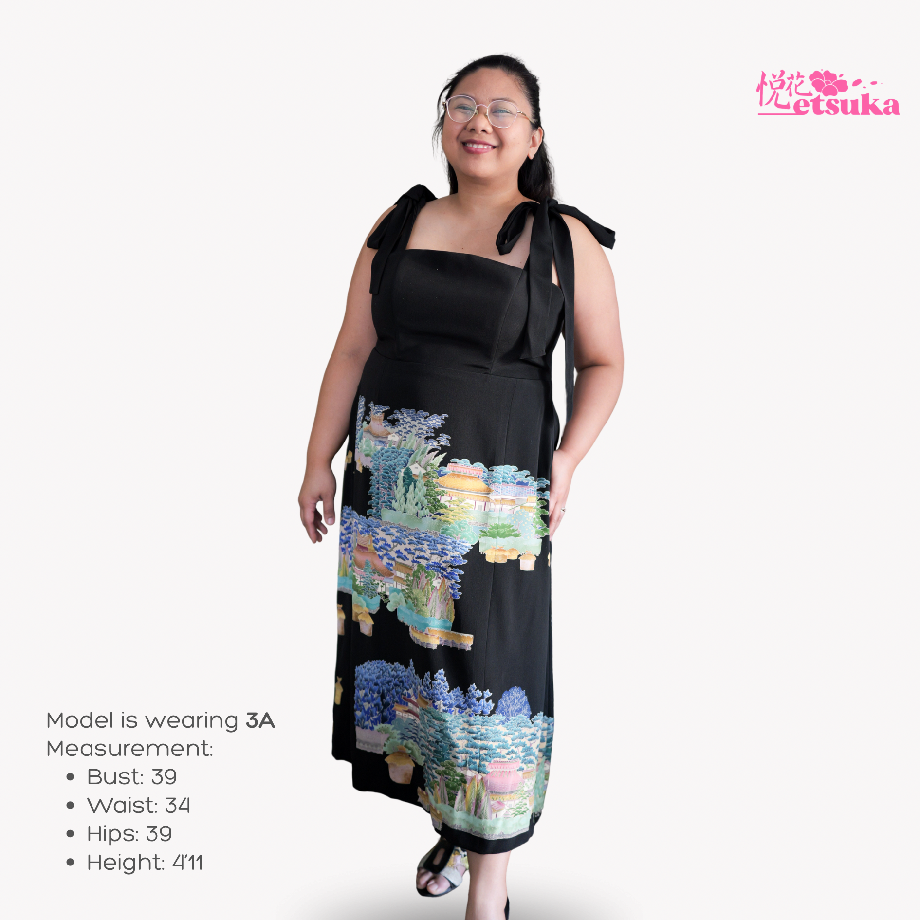 Premium On-hand item: Blue Tea Dress | TD2660 | 2B | Yuzen Painting!