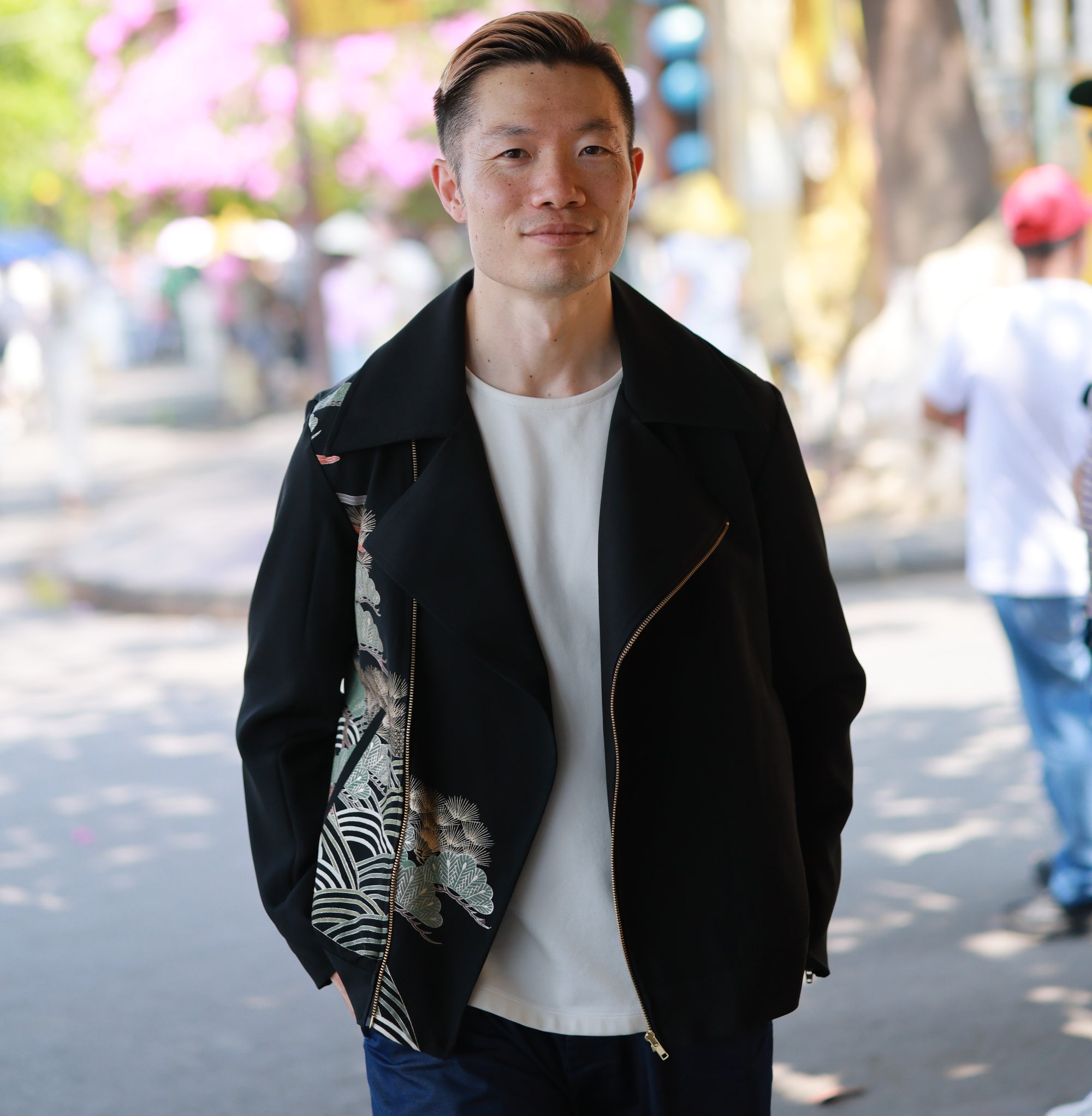 On-hand: Cashmere Cotton Biker Jacket | Black Midnight