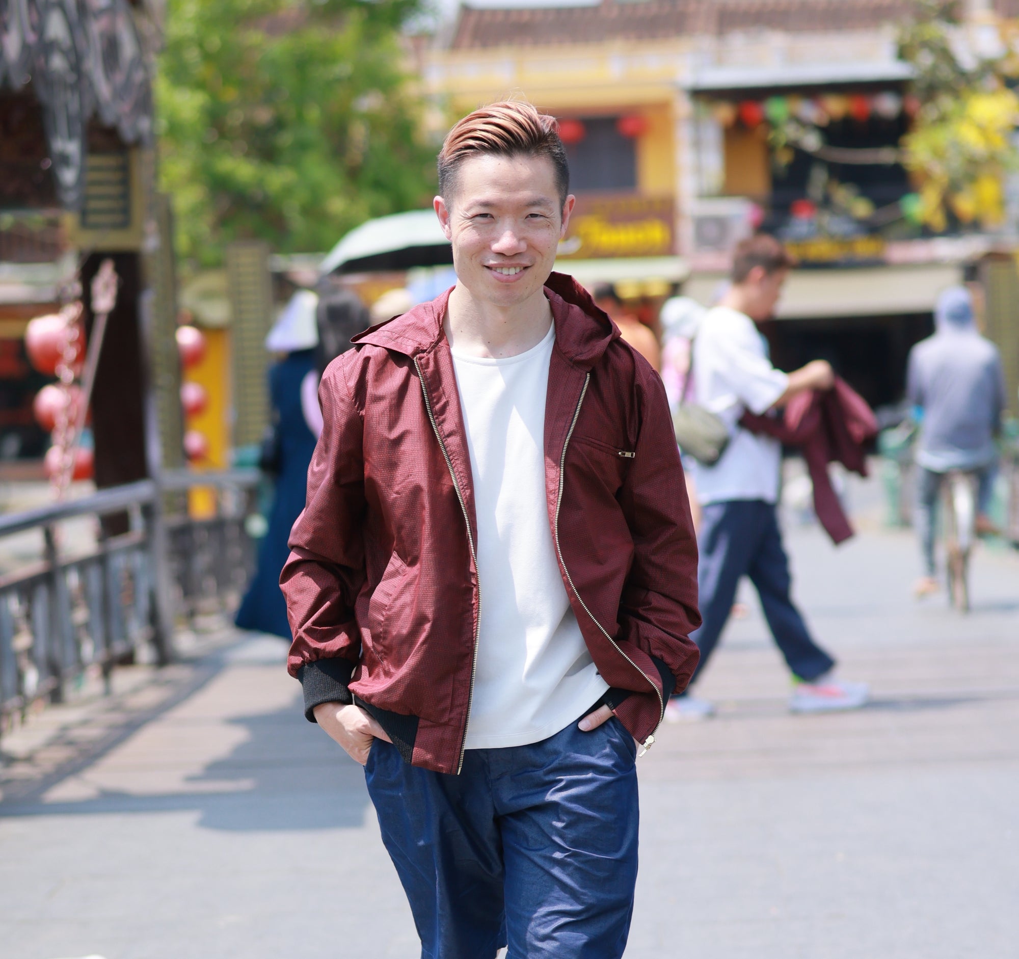 Premium On-hand: Red Loose Bomber Jacket | LBJ7568M | Large