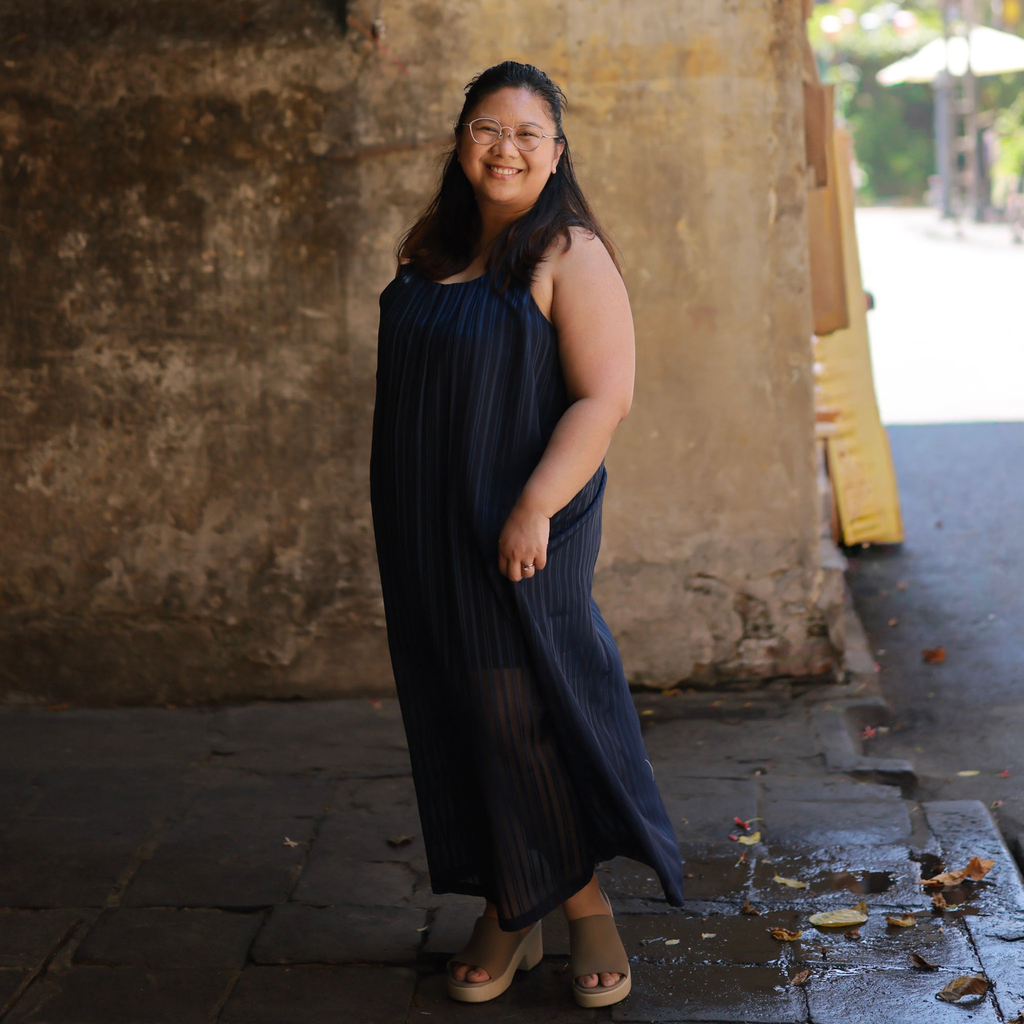 Coming Soon - On-hand item: Blue See-through Round neck Dress