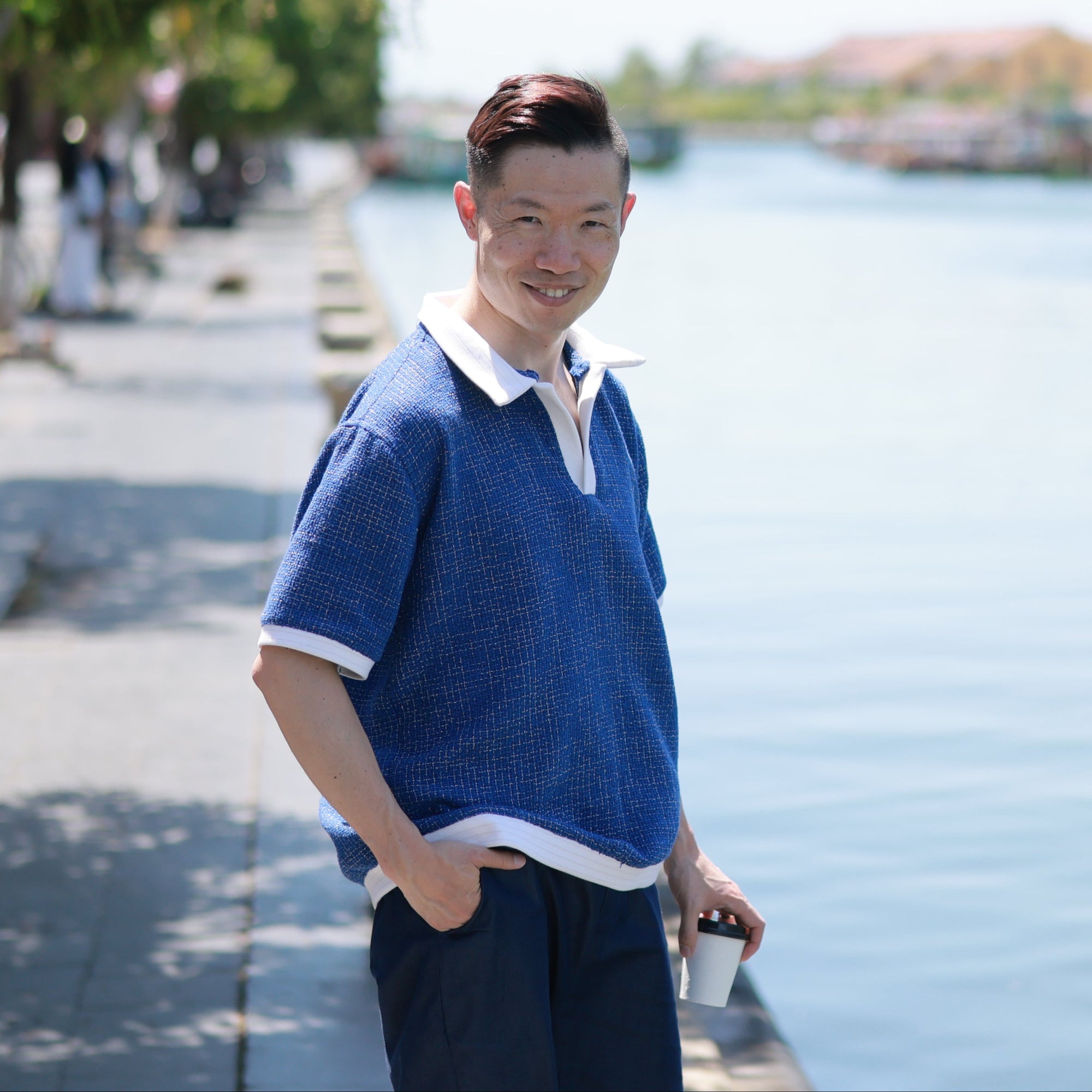On-hand item: Tweed Relaxed Polo | Samurai Blue | L