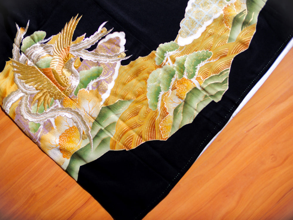 Premium (Wooden Dragon) Fabric: Phoenix in a Garden