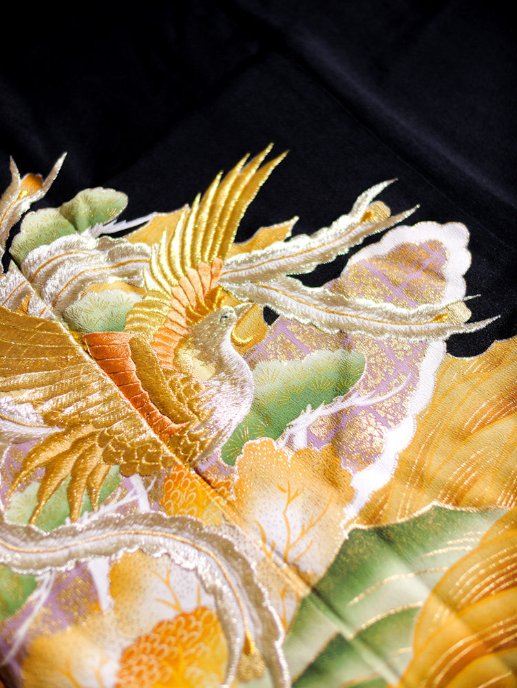 Premium (Wooden Dragon) Fabric: Phoenix in a Garden