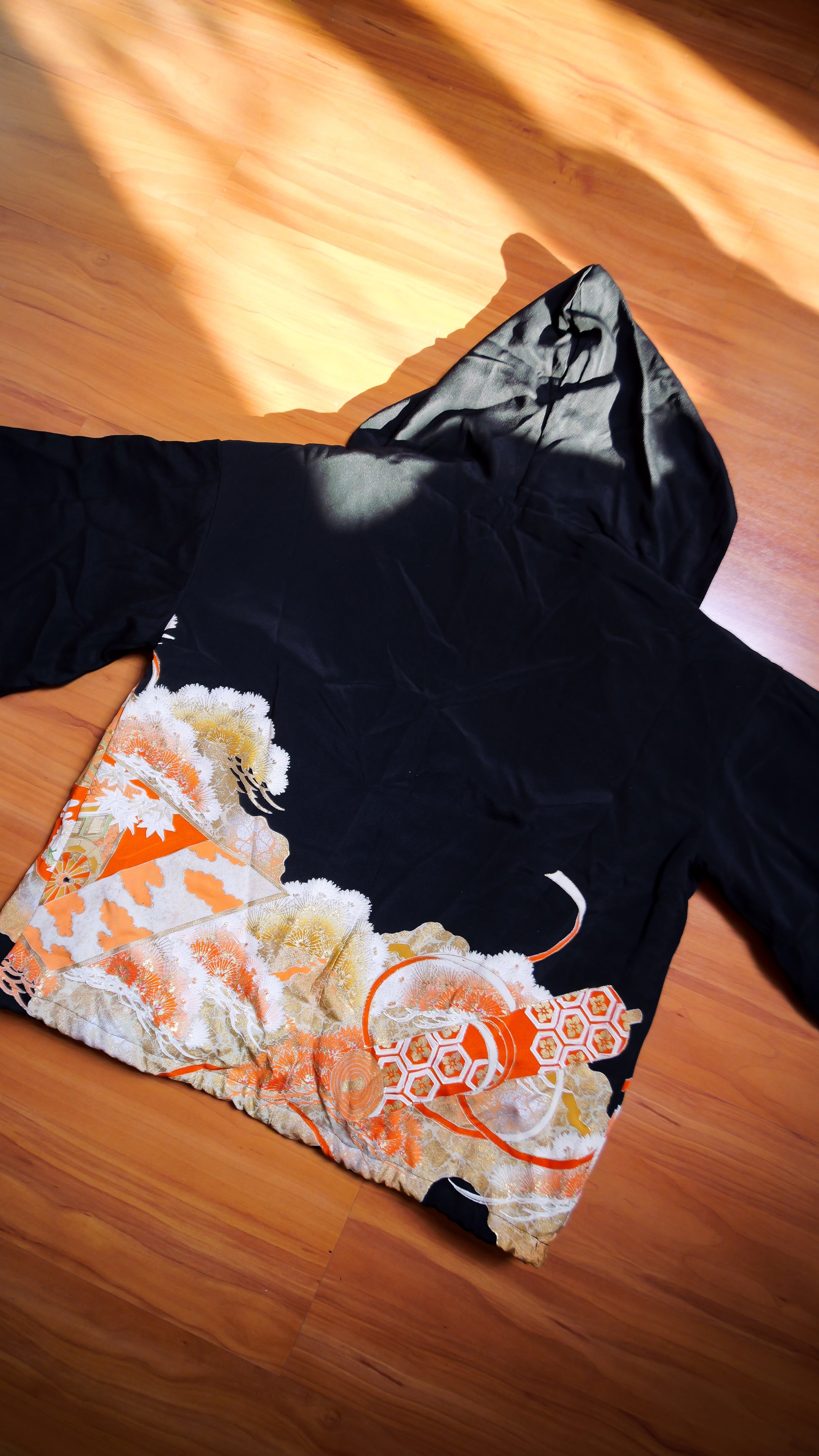 On-Hand Premium Items: Abstract Golden Flower | Black Hoodie | PH006