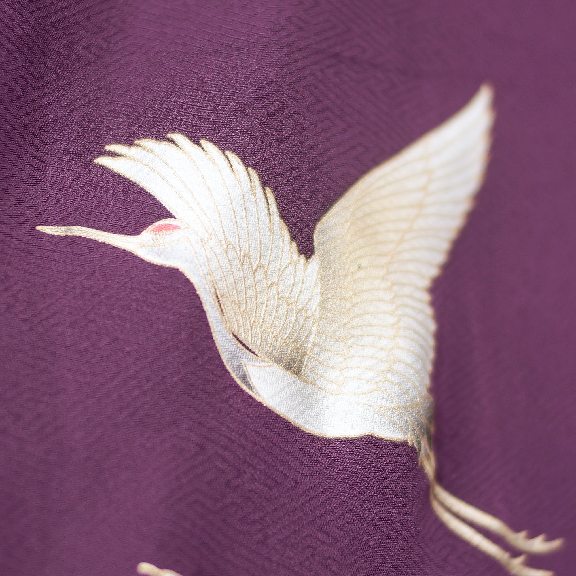 J21-12 Premium Fabric: Purple with gold crane RARE COLOR!