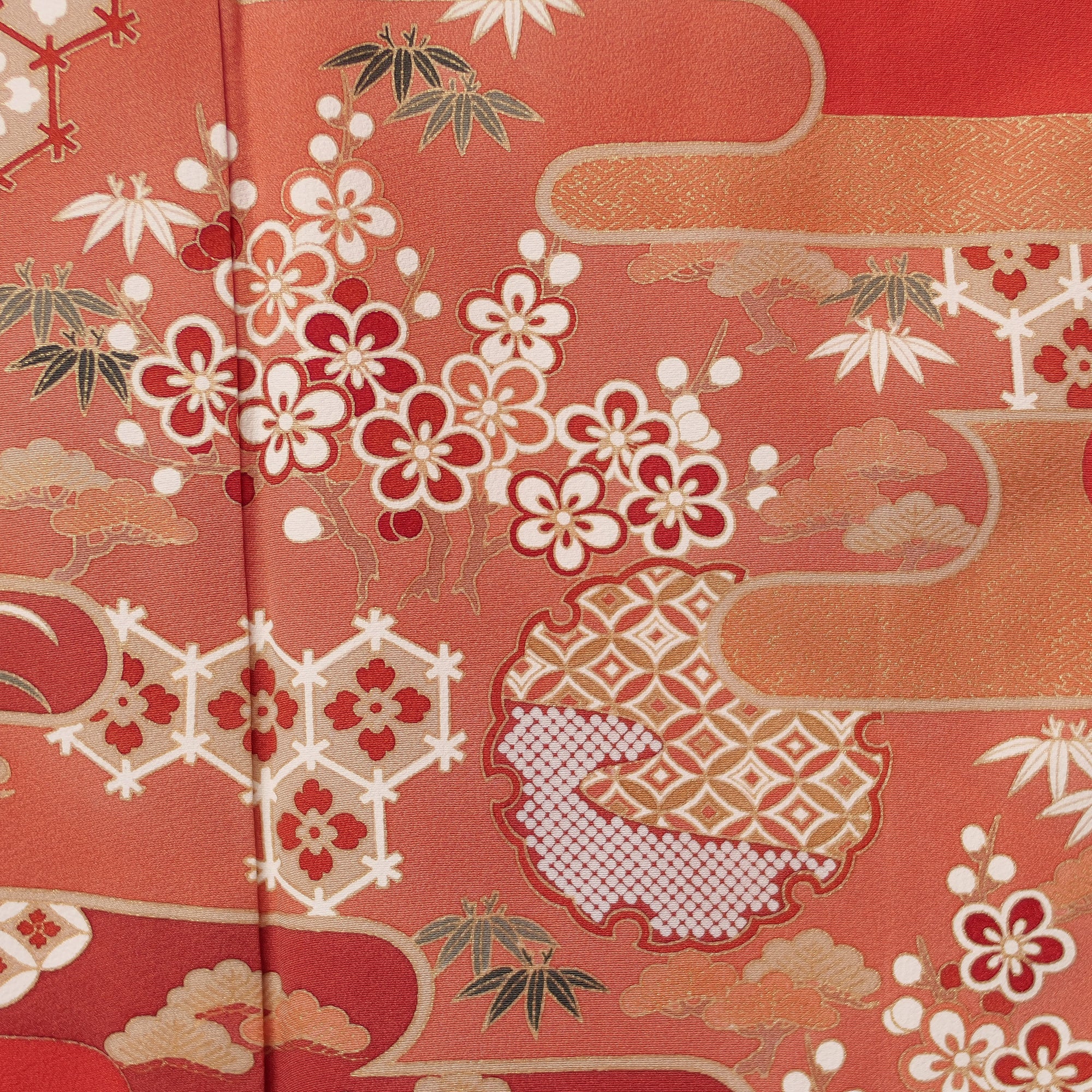 Ja24-4 Fabric: Red Floral Harmony