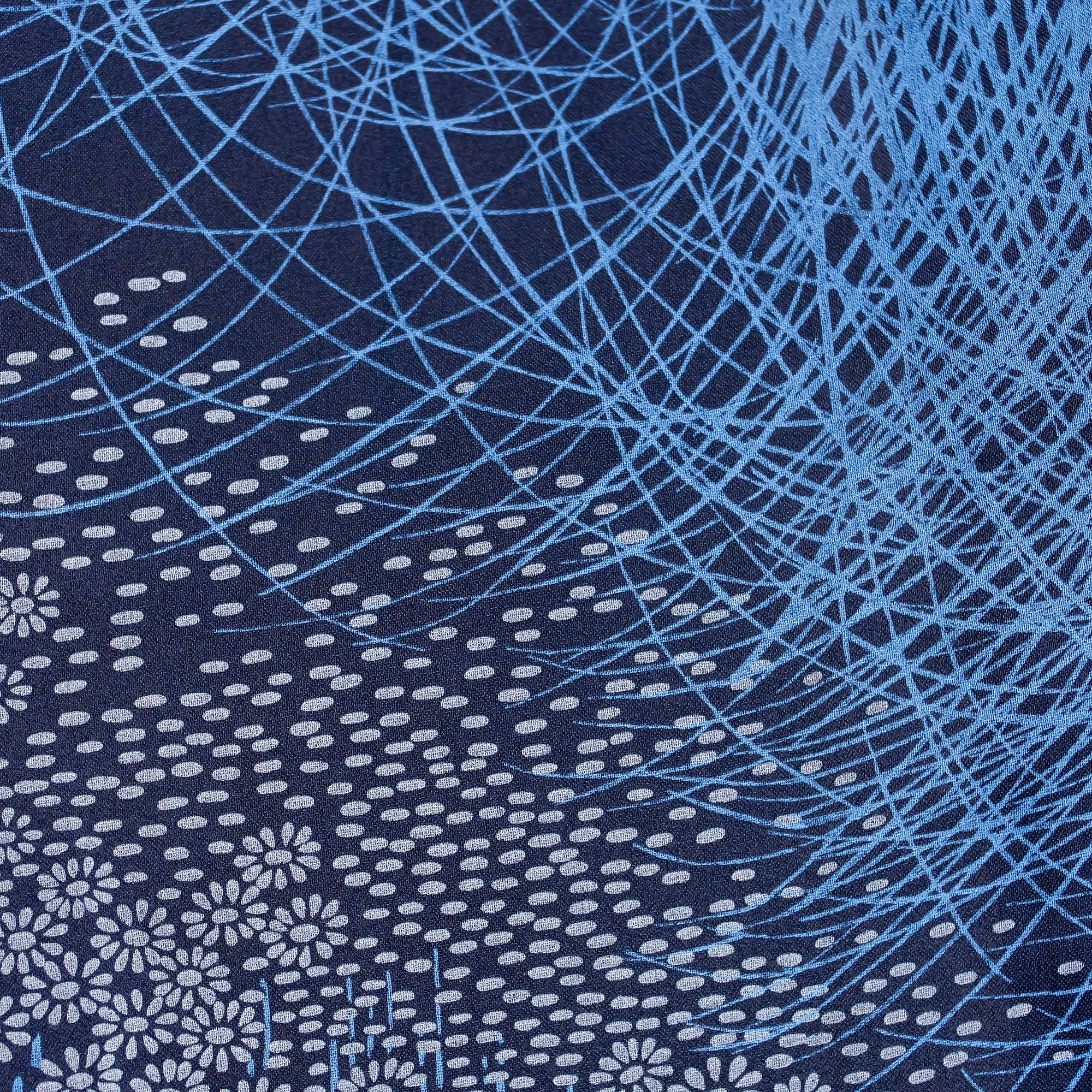 Ja24-10: Fabric: Navy Ripple Pattern