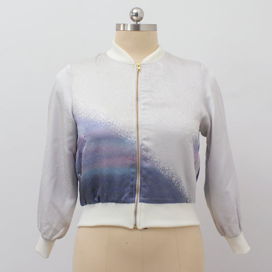 On-hand: Bomber Jacket | BJ5477 - MB (beautiful silver and purple color); special price due to the small stain