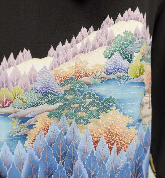 On-hand item: Kodomo Hoodie : Yuzen paradise| HK5859 | Black blue | Mimi’s choice!