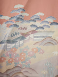 Load image into Gallery viewer, Sakura Collection Fabric: AP9-05 Salmon Colored Village with Gold Specks
