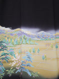 Load image into Gallery viewer, Sakura Collection Fabric: AP9-07 Hazy Mountains Over Fields and Sakura Blooms
