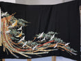 Load image into Gallery viewer, Premium Fabric: AP9-08 White Cranes Flying With Golden Strips of Fabric
