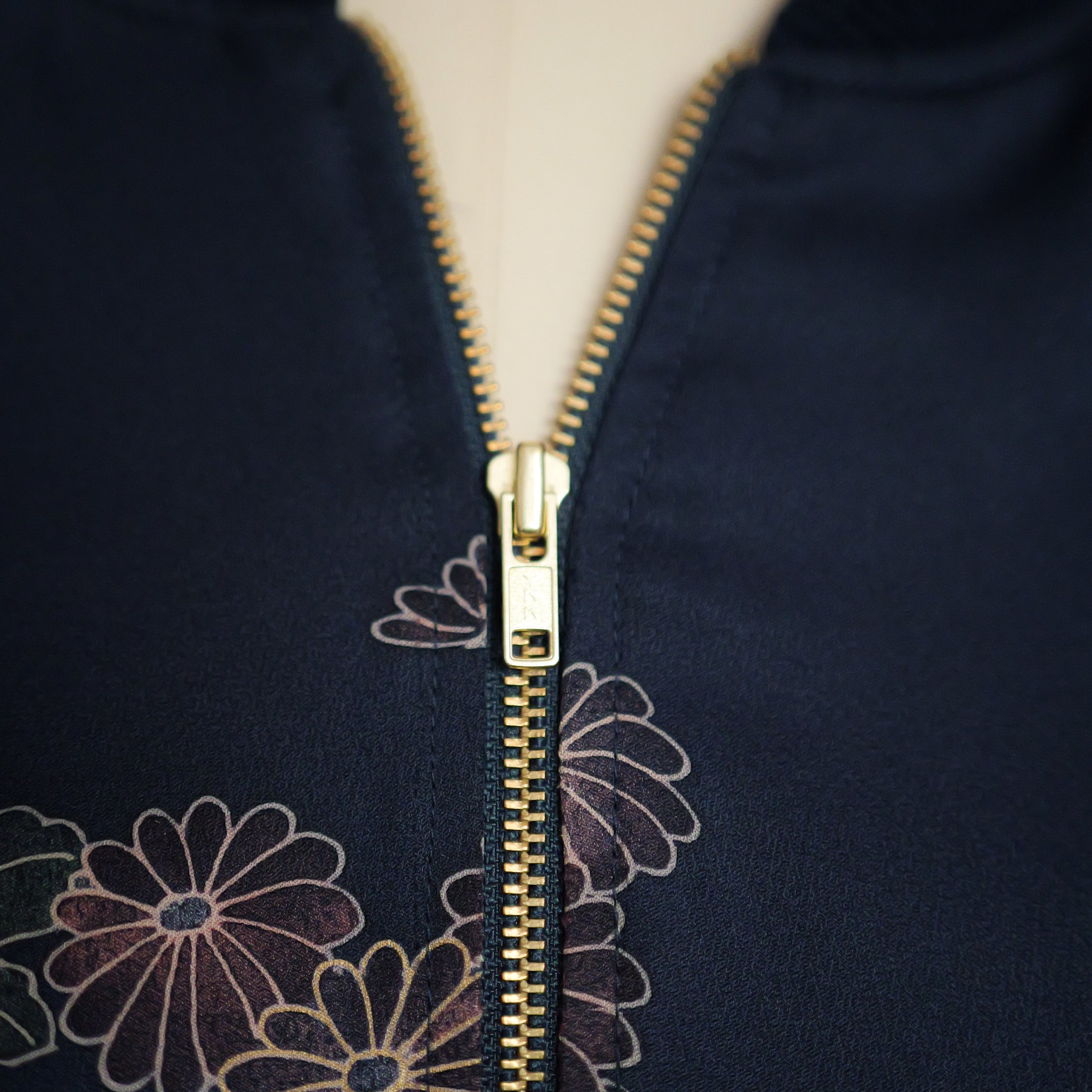 On-hand: Bomber Jacket : Navy Blue Garden (elegant color): BJ3639 - Size MA