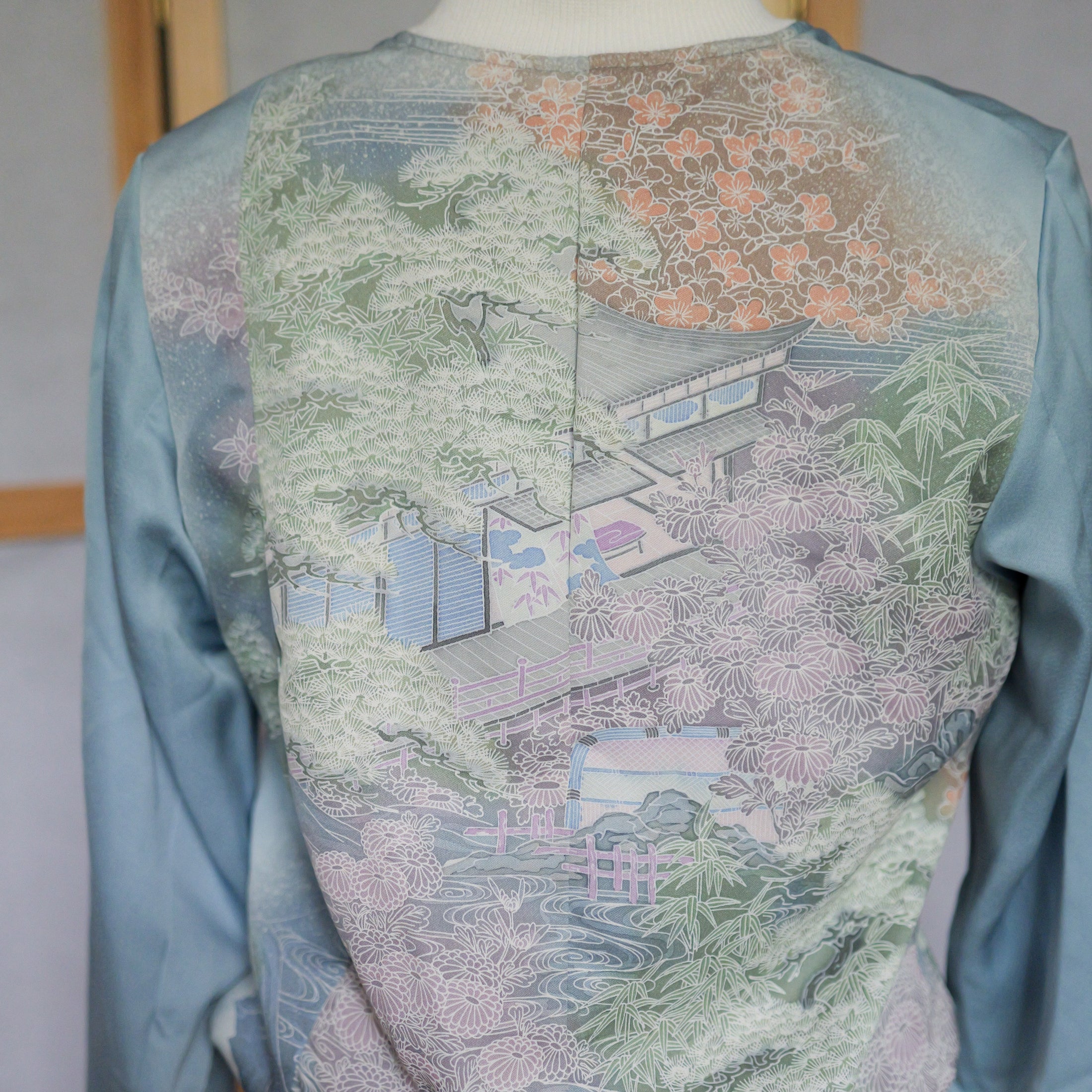On-hand: Bomber Jacket : Navy Blue Garden (elegant color): BJ3600 - Size LA
