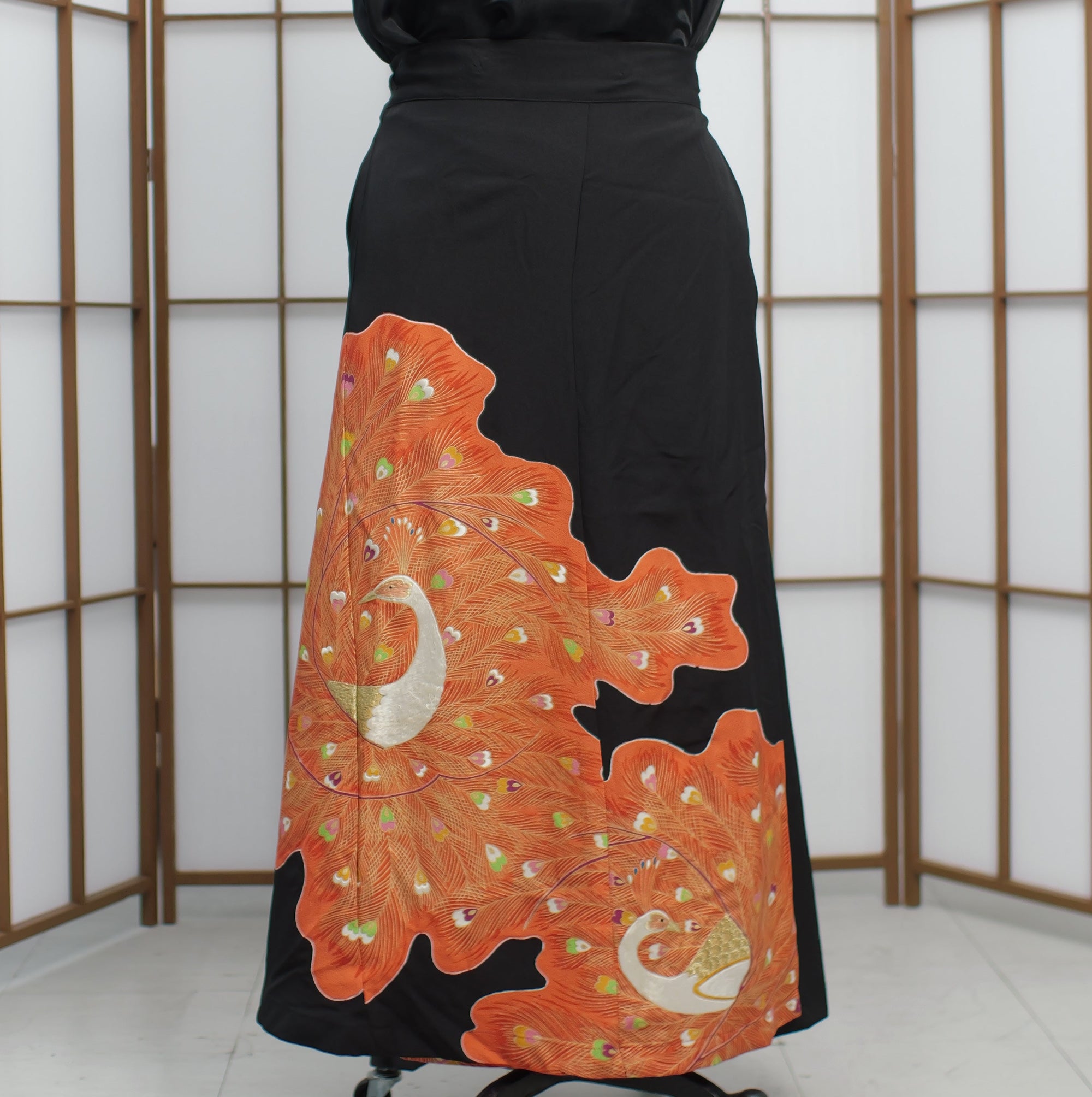Embroidery ! Premium On-hand: Wrap Skirt Black | WS6078 2T