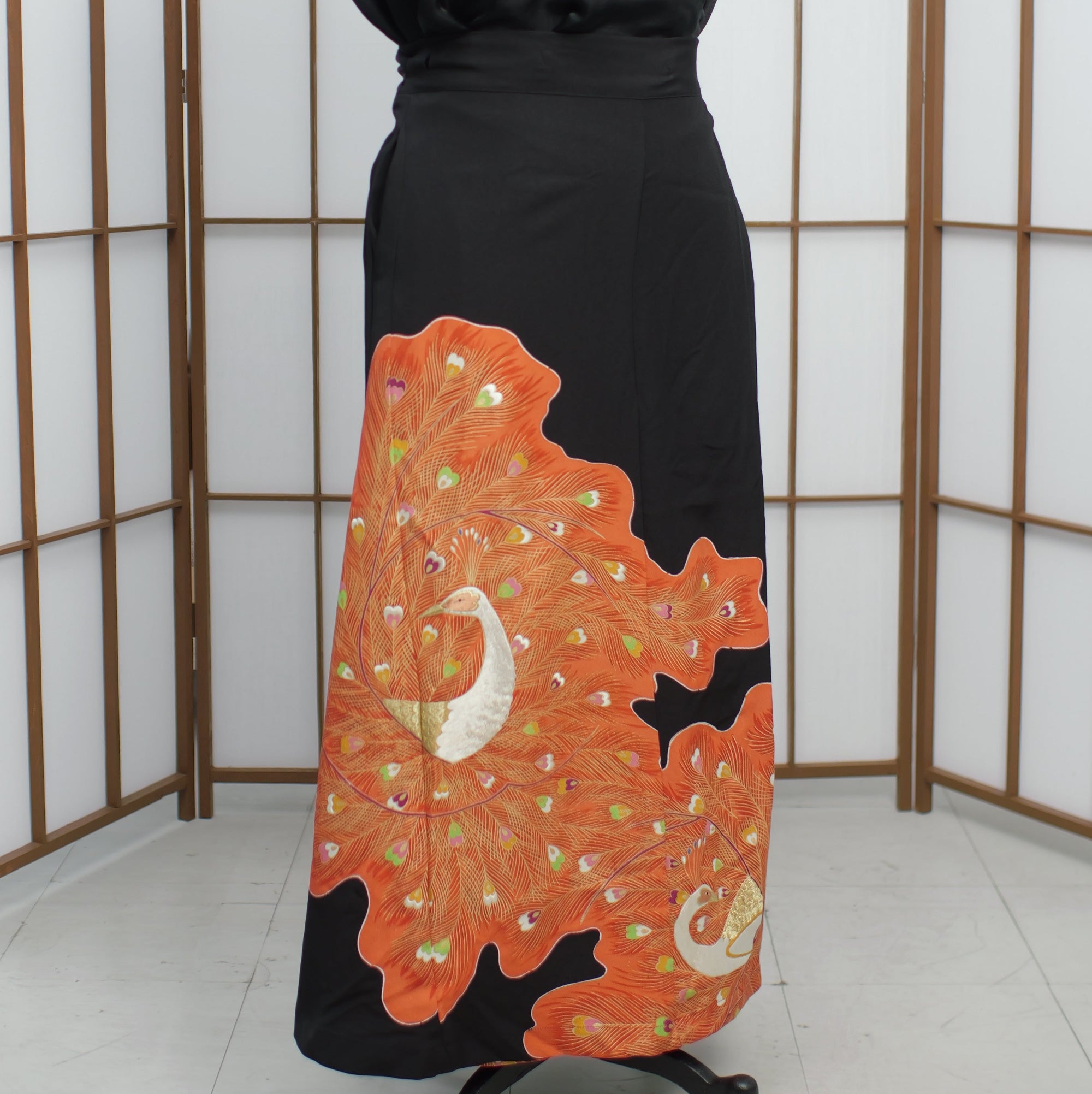 Embroidery ! Premium On-hand: Wrap Skirt Black | WS6078 2T