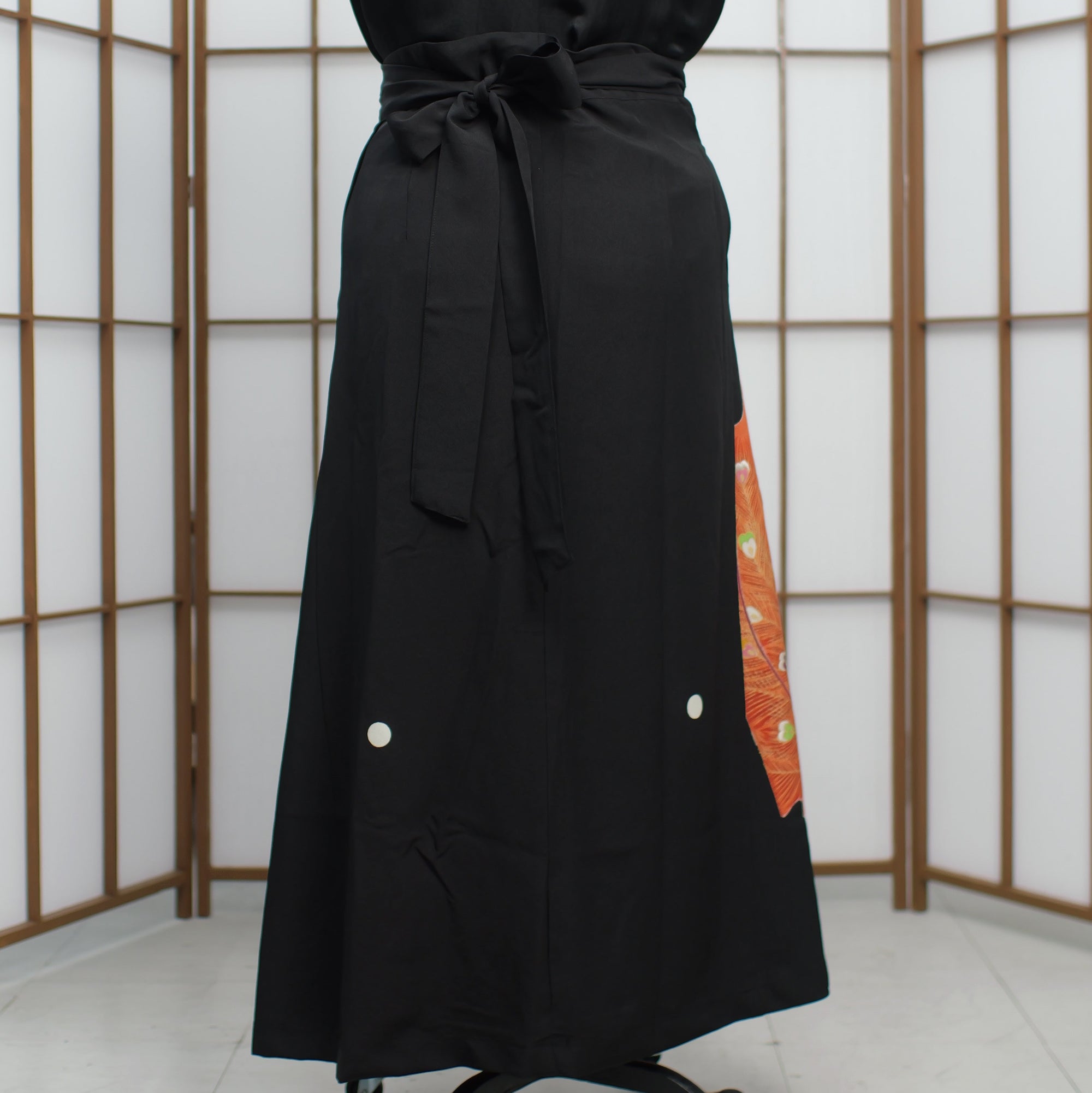 Embroidery ! Premium On-hand: Wrap Skirt Black | WS6078 2T