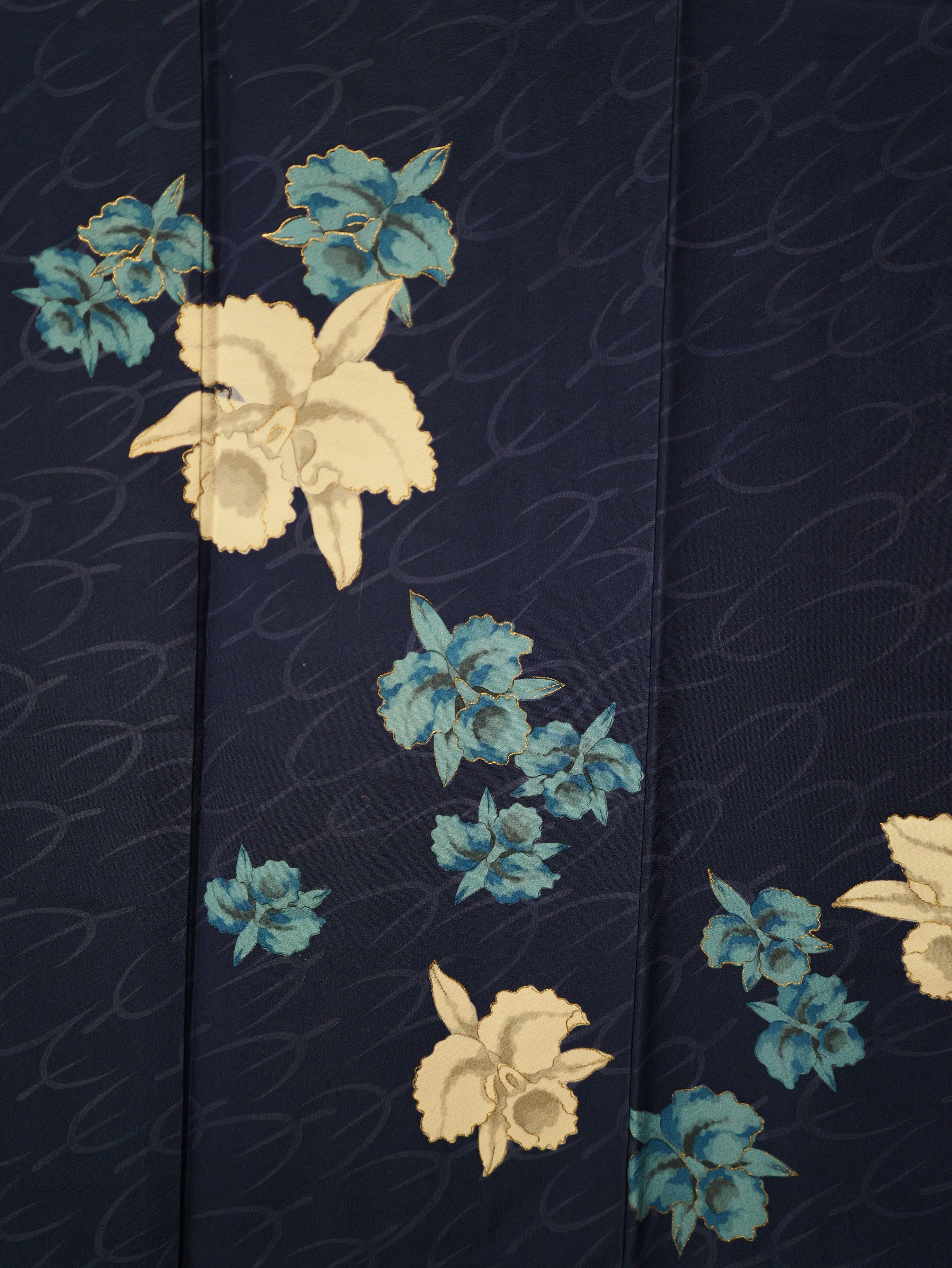 NALB (No Art Left Behind) Fabric: Navy Blue Florals MM14-14