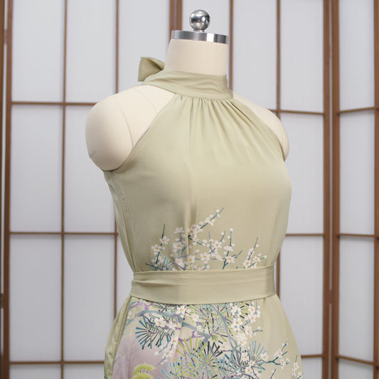 Premium On-hand item: Halter Dress Green | HD4207 LB