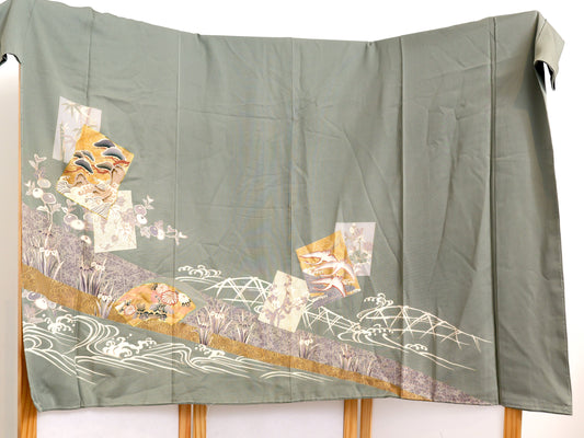 Premium Fabric: Aug12-04 | Light Green w/ Gold