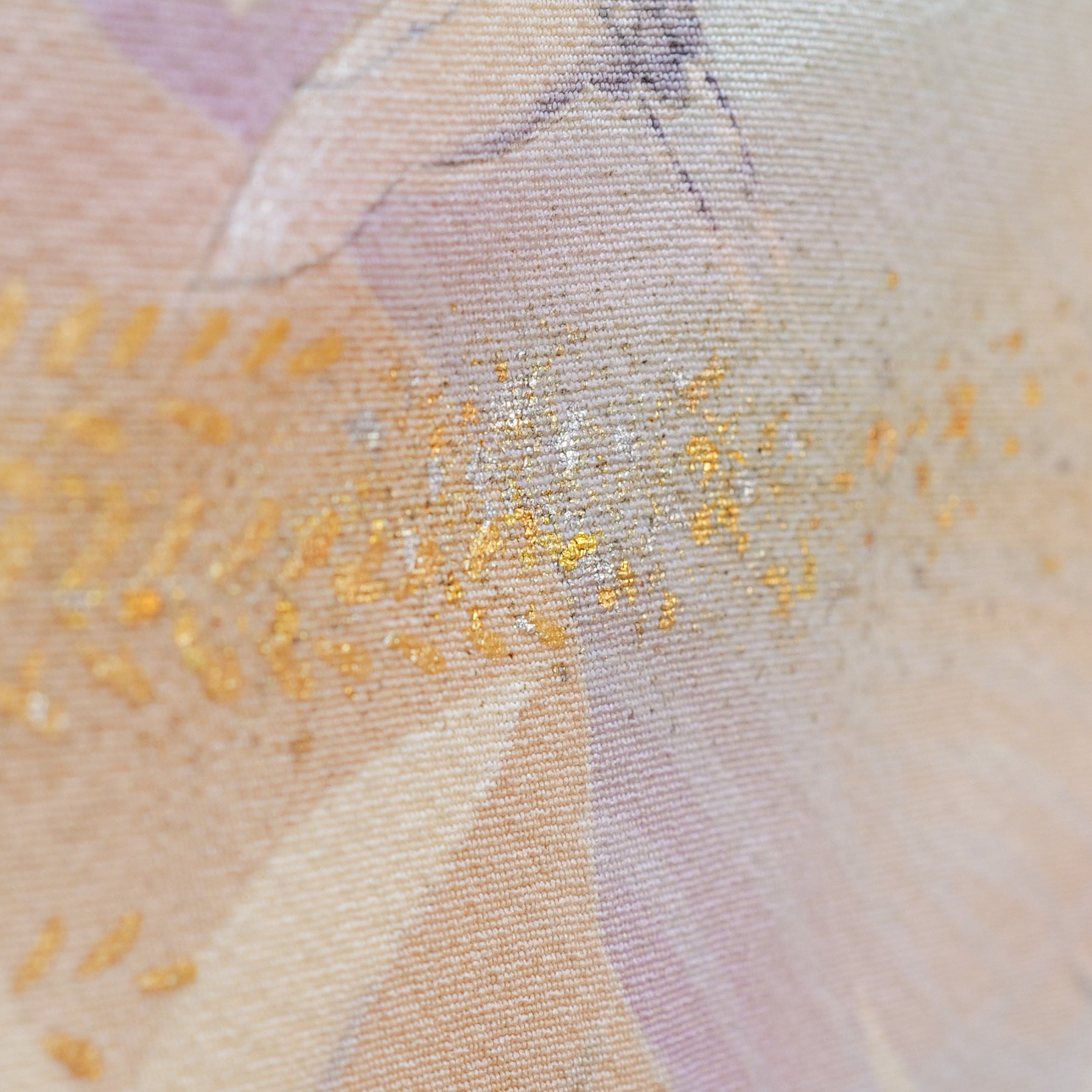 NALB - No Art Left Behind Fabric: 1217NALB-07 Salmon pink with gold