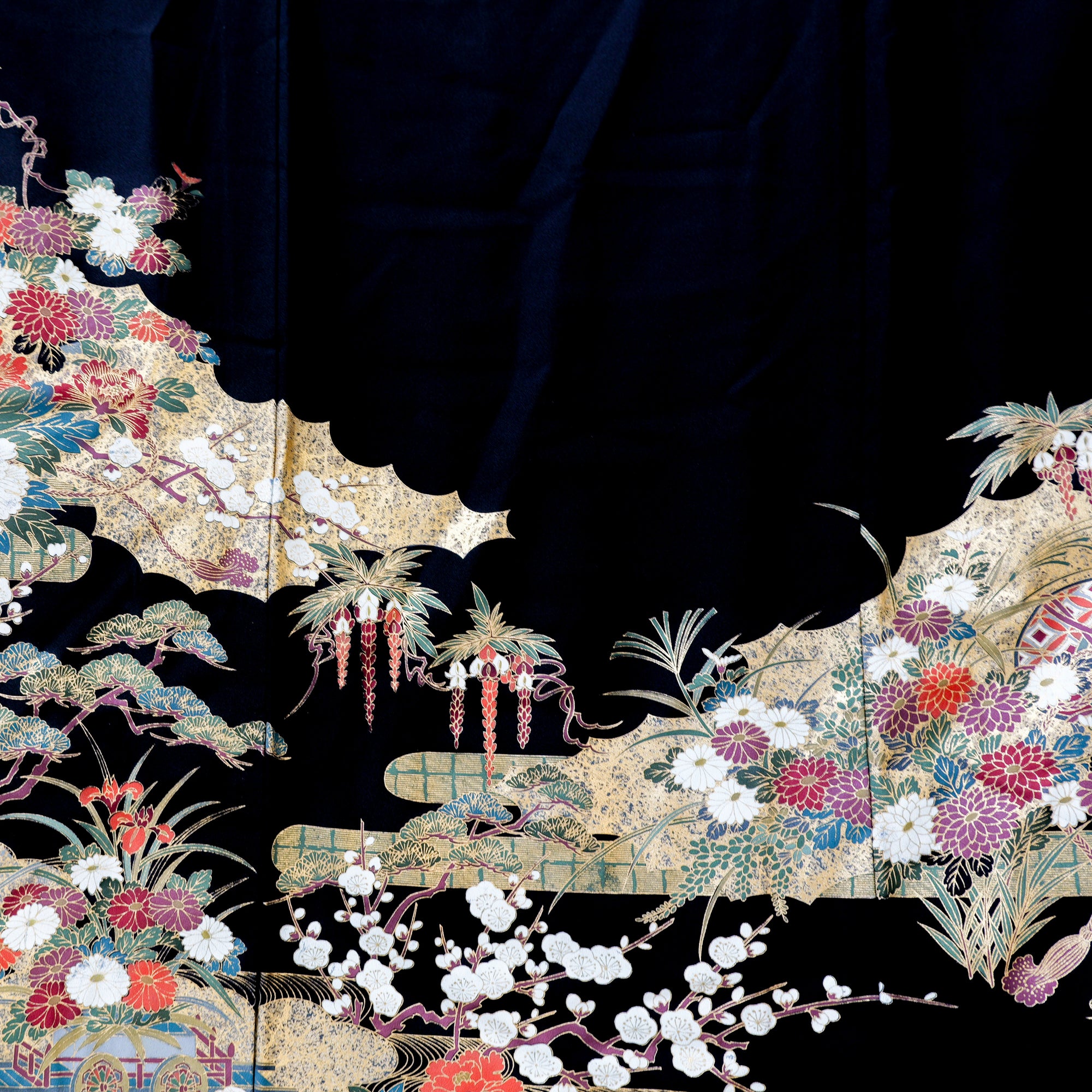 Premium Fabric: 1217-01 | Black and sakuras