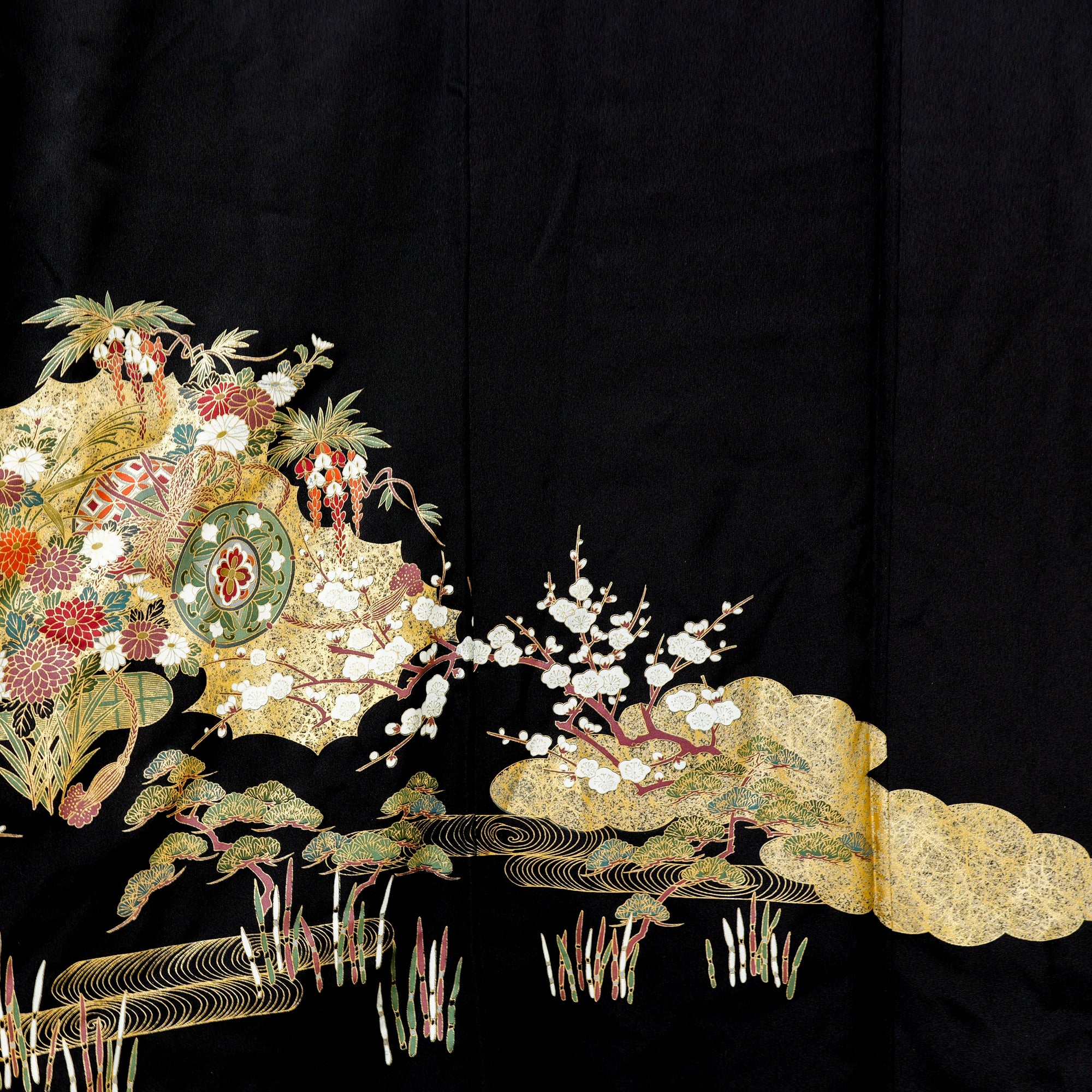Premium Fabric: 1217-01 | Black and sakuras