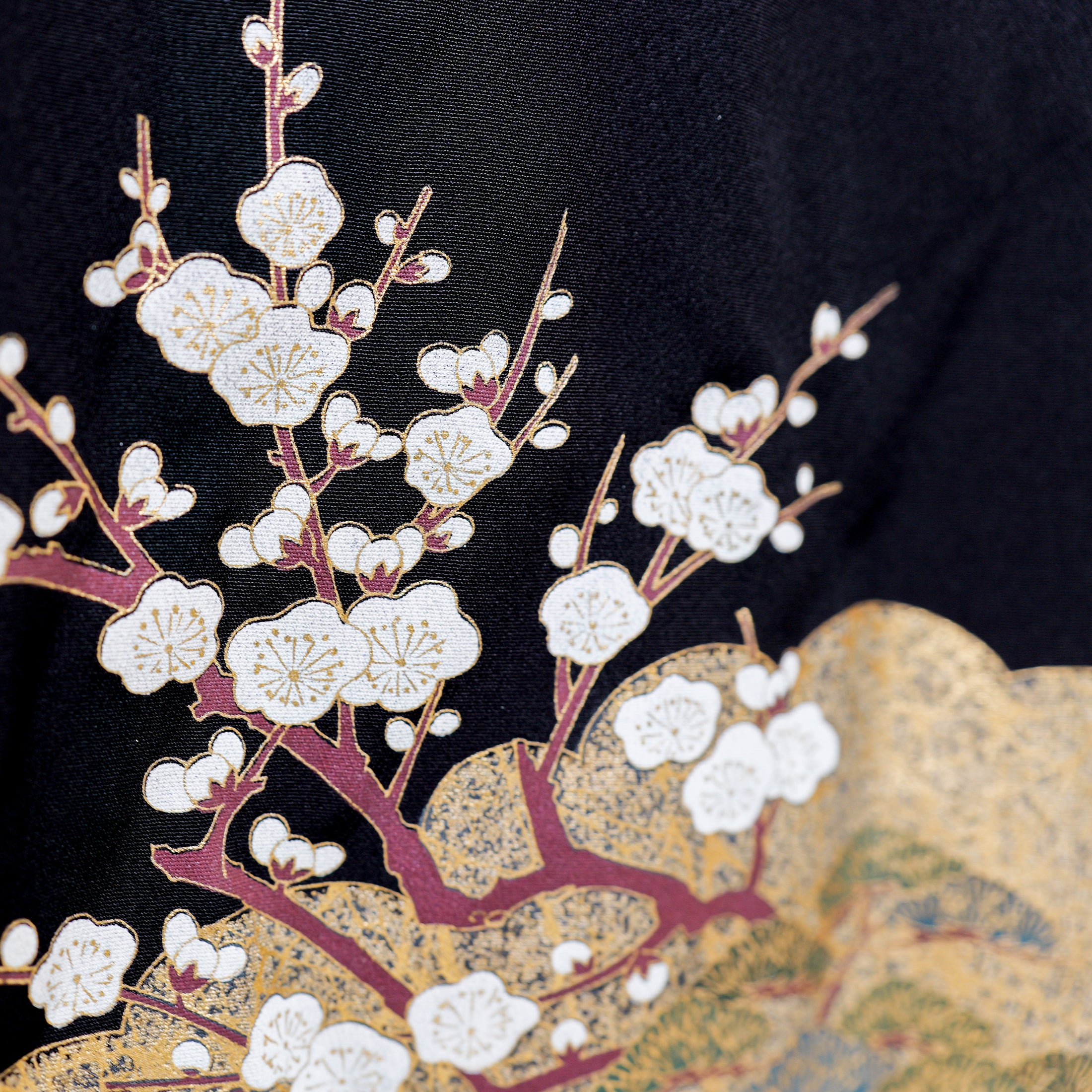 Premium Fabric: 1217-01 | Black and sakuras