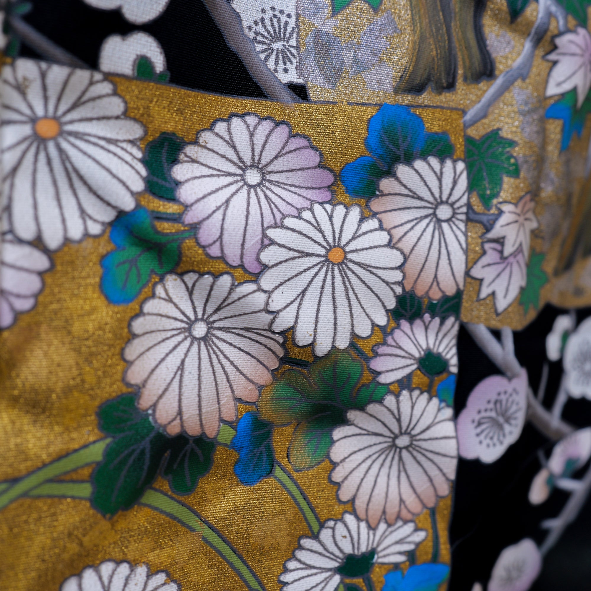 Premium Fabric: 1217-02 | Black and blue florals