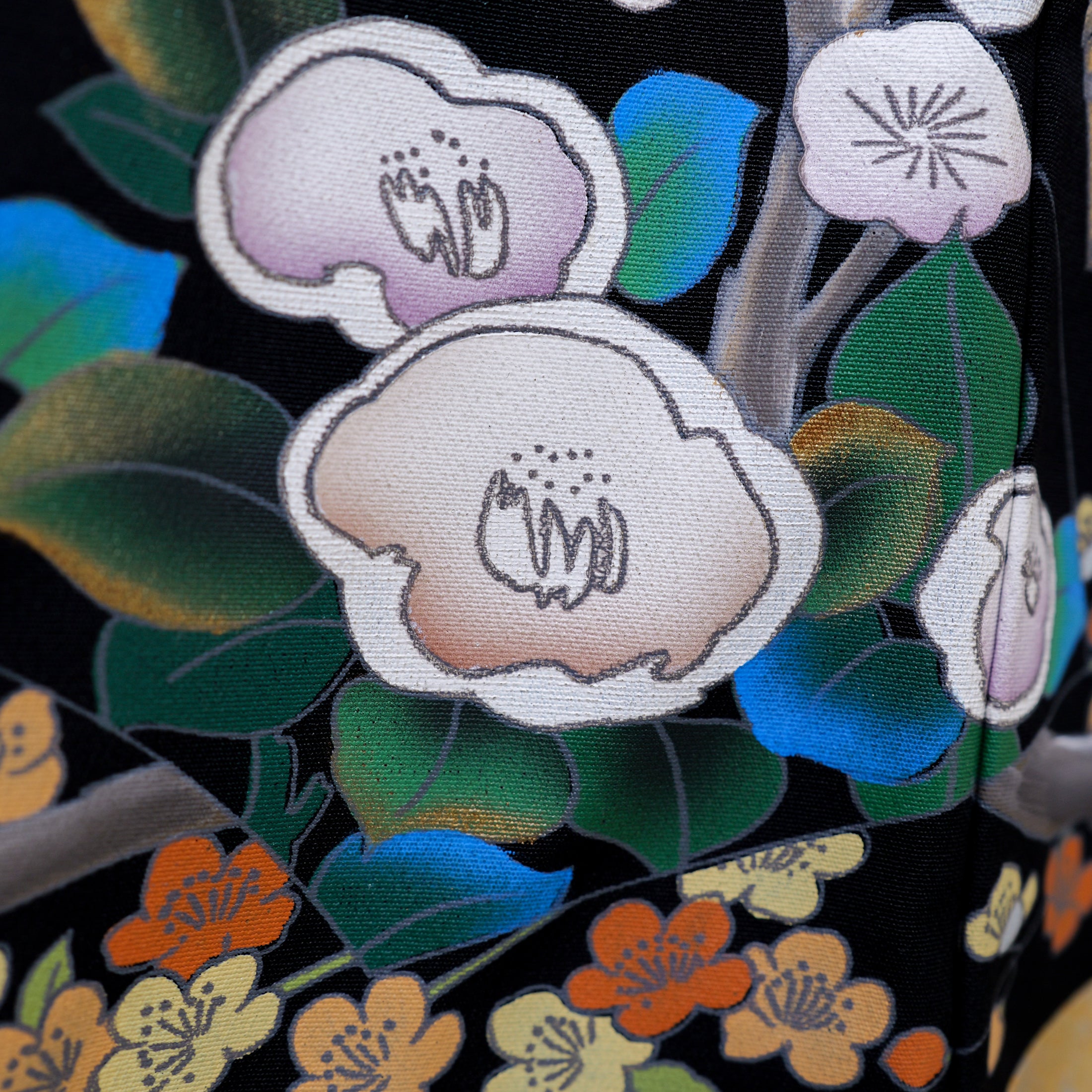 Premium Fabric: 1217-02 | Black and blue florals