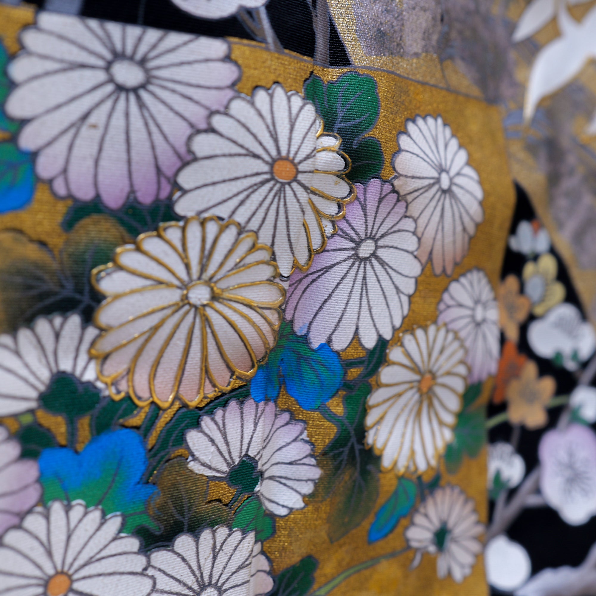 Premium Fabric: 1217-02 | Black and blue florals