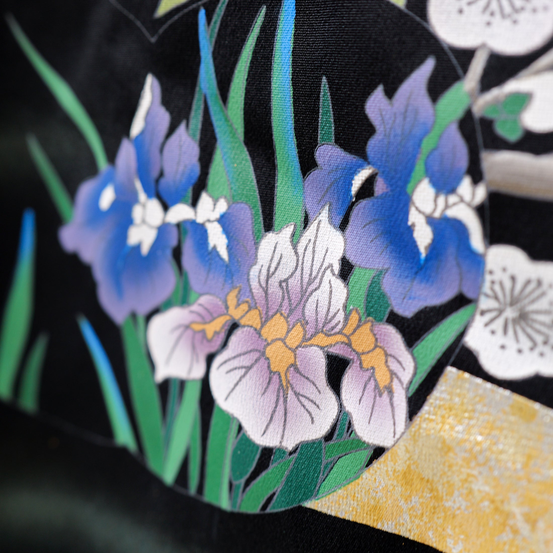 Premium Fabric: 1217-02 | Black and blue florals