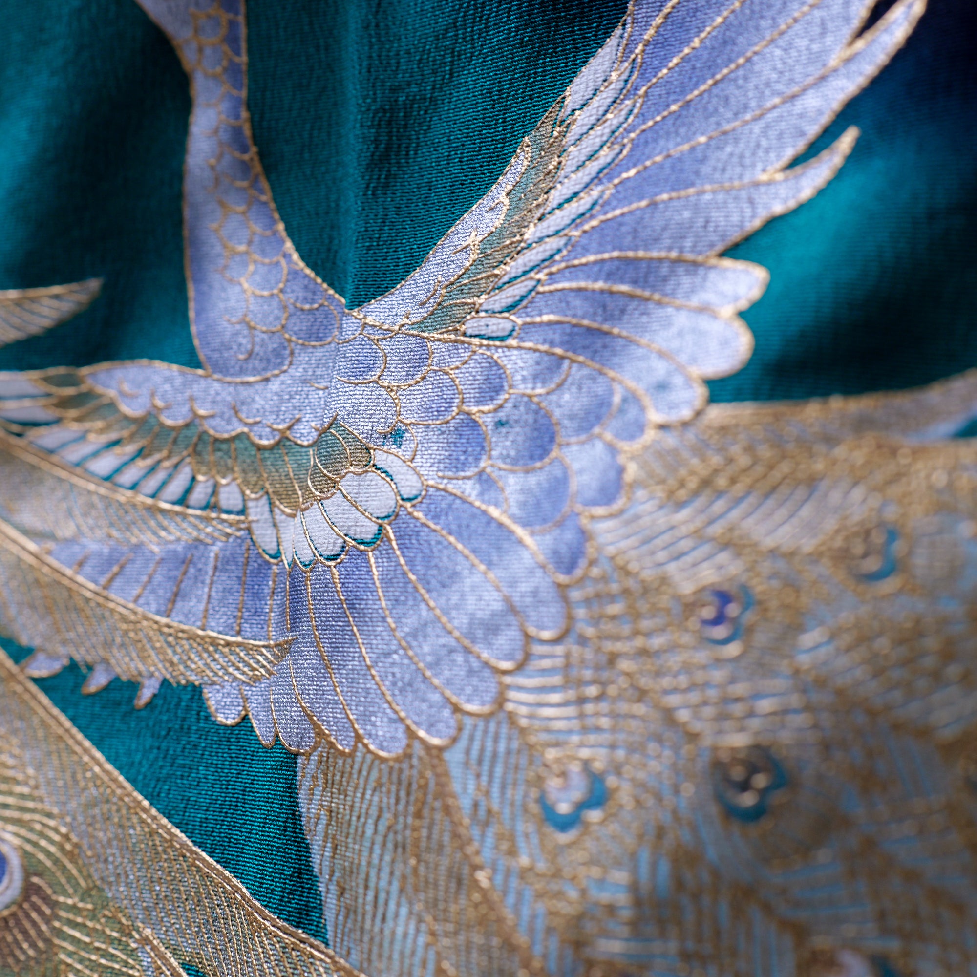 Premium Fabric: 1217-03 | Black and green phoenix