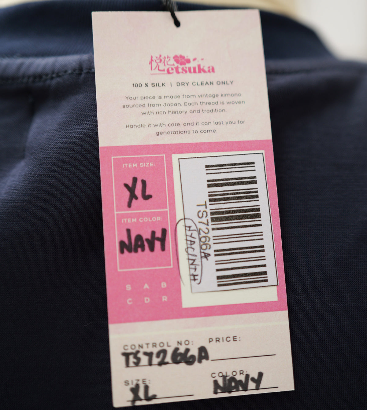 On-hand:  Navy Men's Patchwork Shirt | XL Size | TS7266 -O