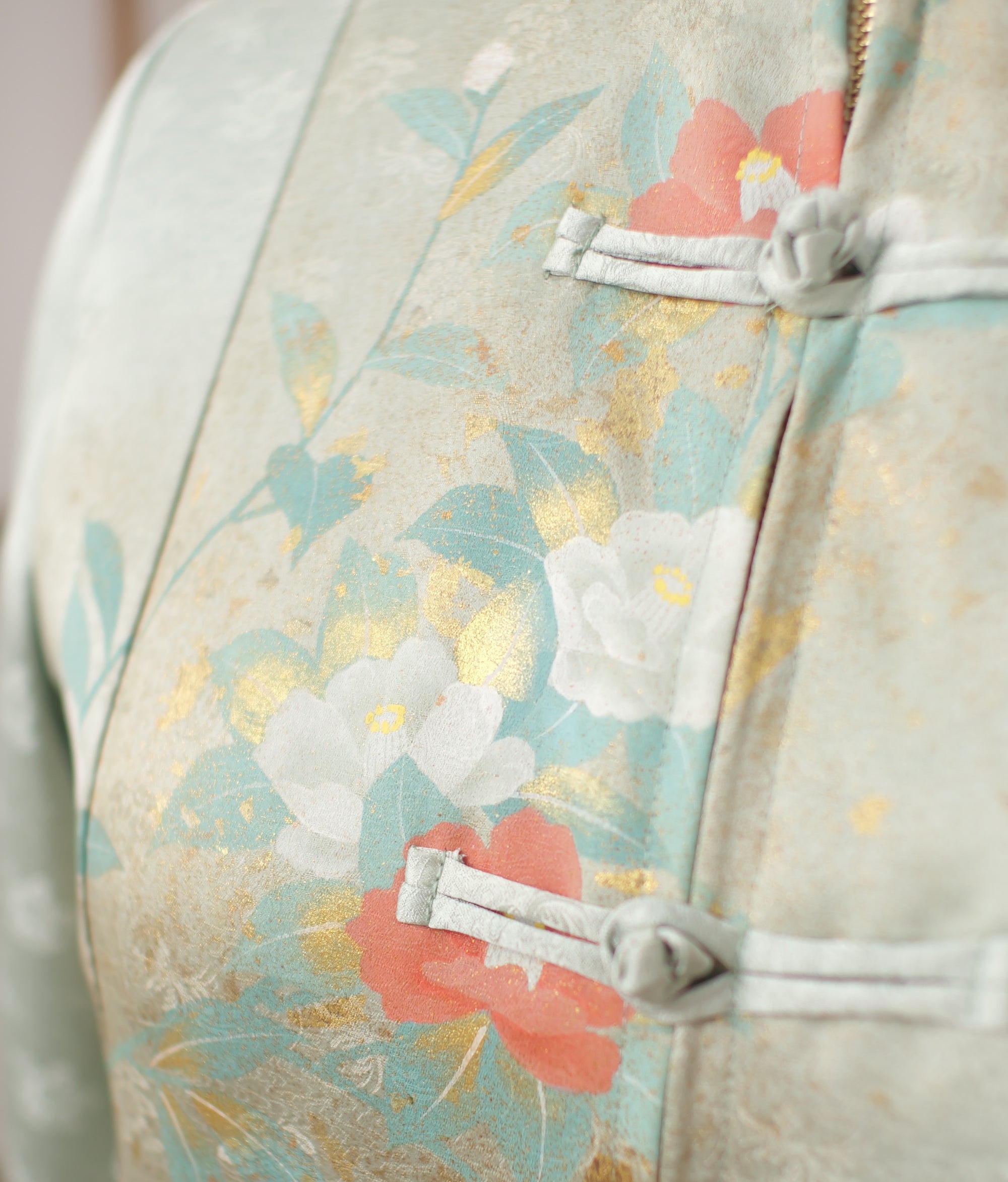 Premium On-hand: Flowery Green Woman Chinese Knot Jacket | CNY7195 | LB