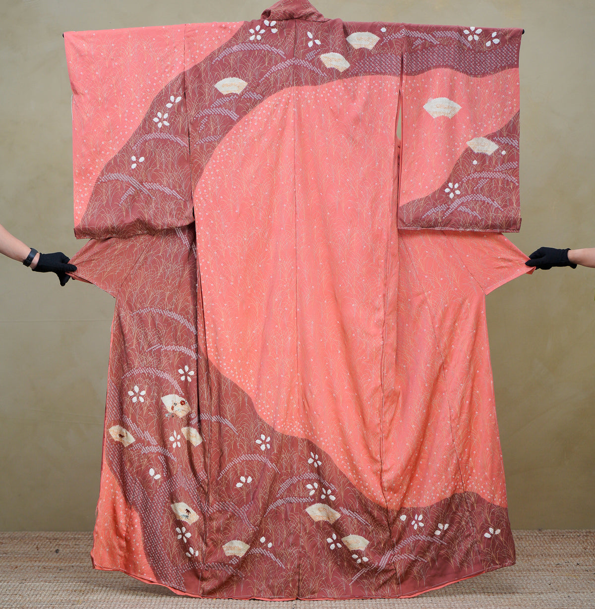 Chiku Fabric: 0908_12 | Peach Red Weaves