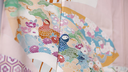 Premium Fabric: AP25-01 | Pink Fans with Oshidori