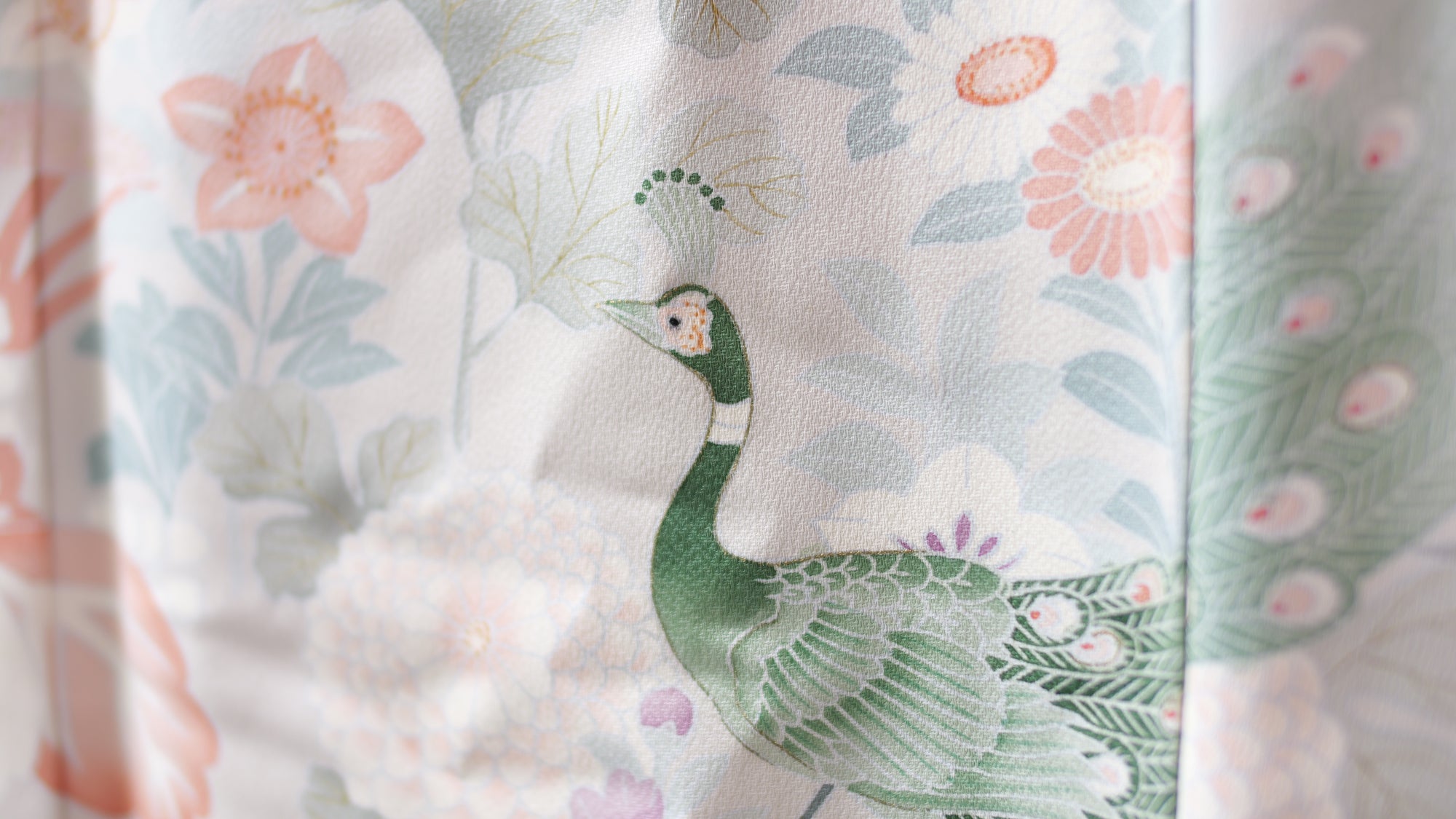 NALB (No Art Left Behind) Fabric: AP25-04 | Peacock in Red