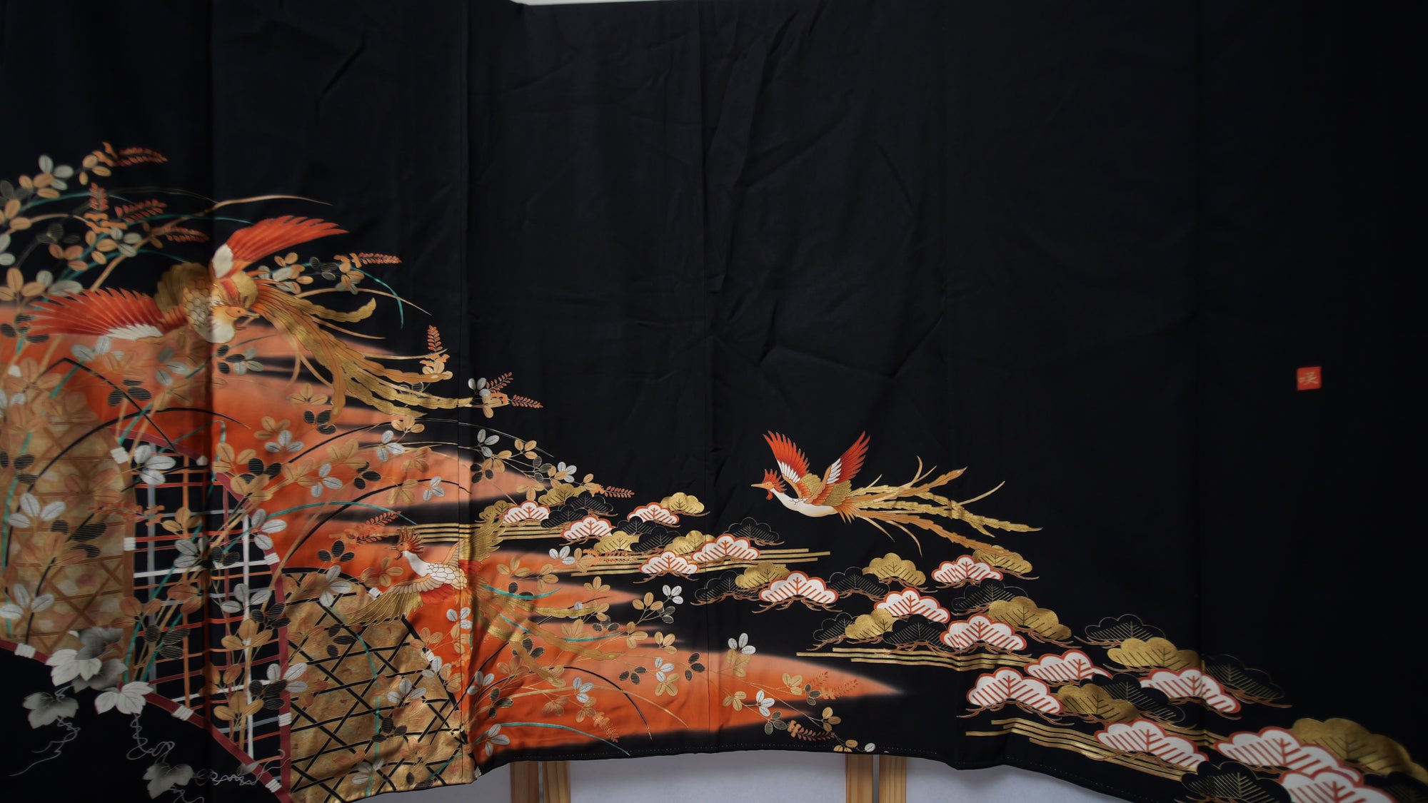 NALB (No Art Left Behind) Fabric: Black Orange Phoenix MA01-04