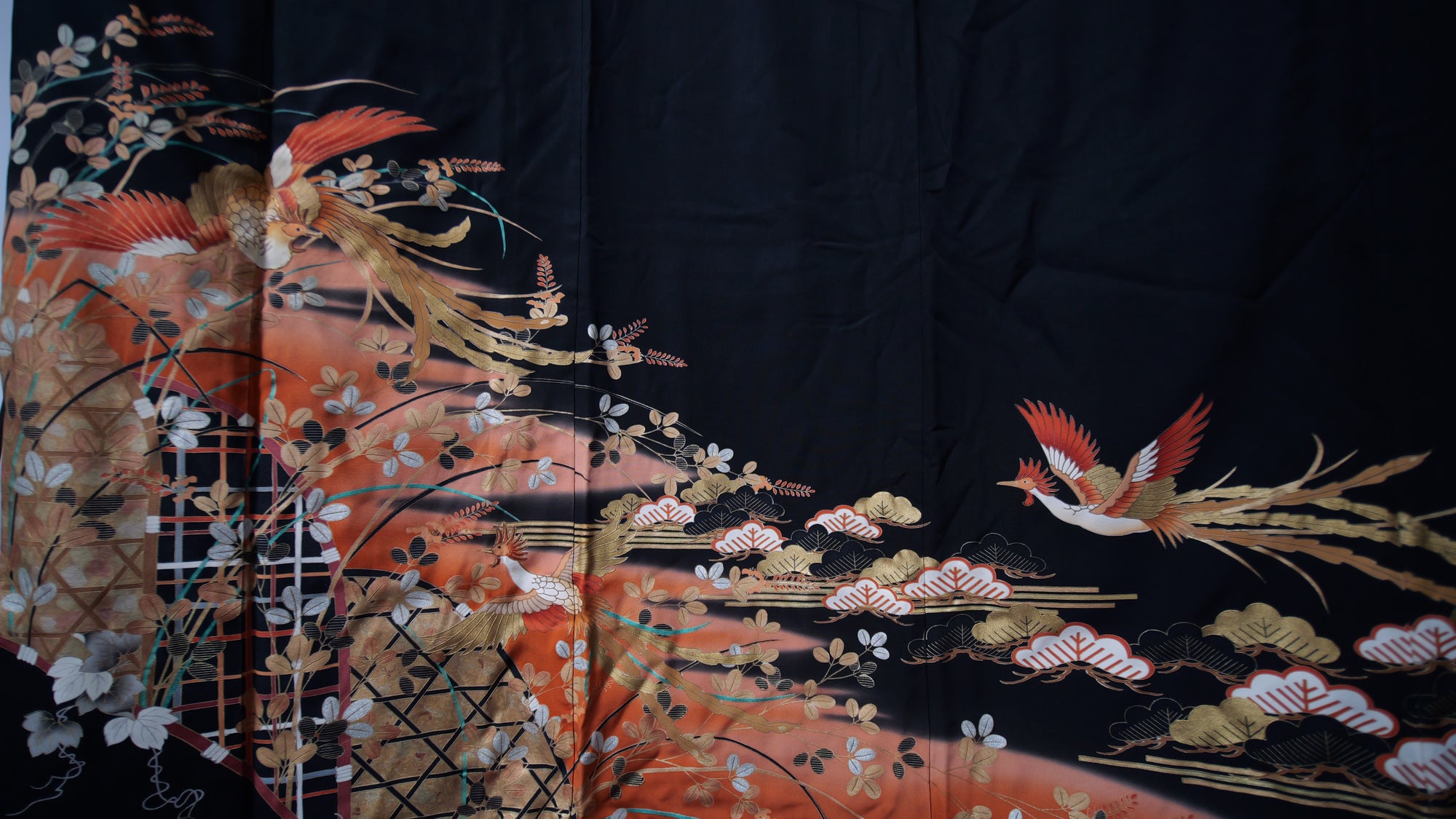 NALB (No Art Left Behind) Fabric: Black Orange Phoenix MA01-04