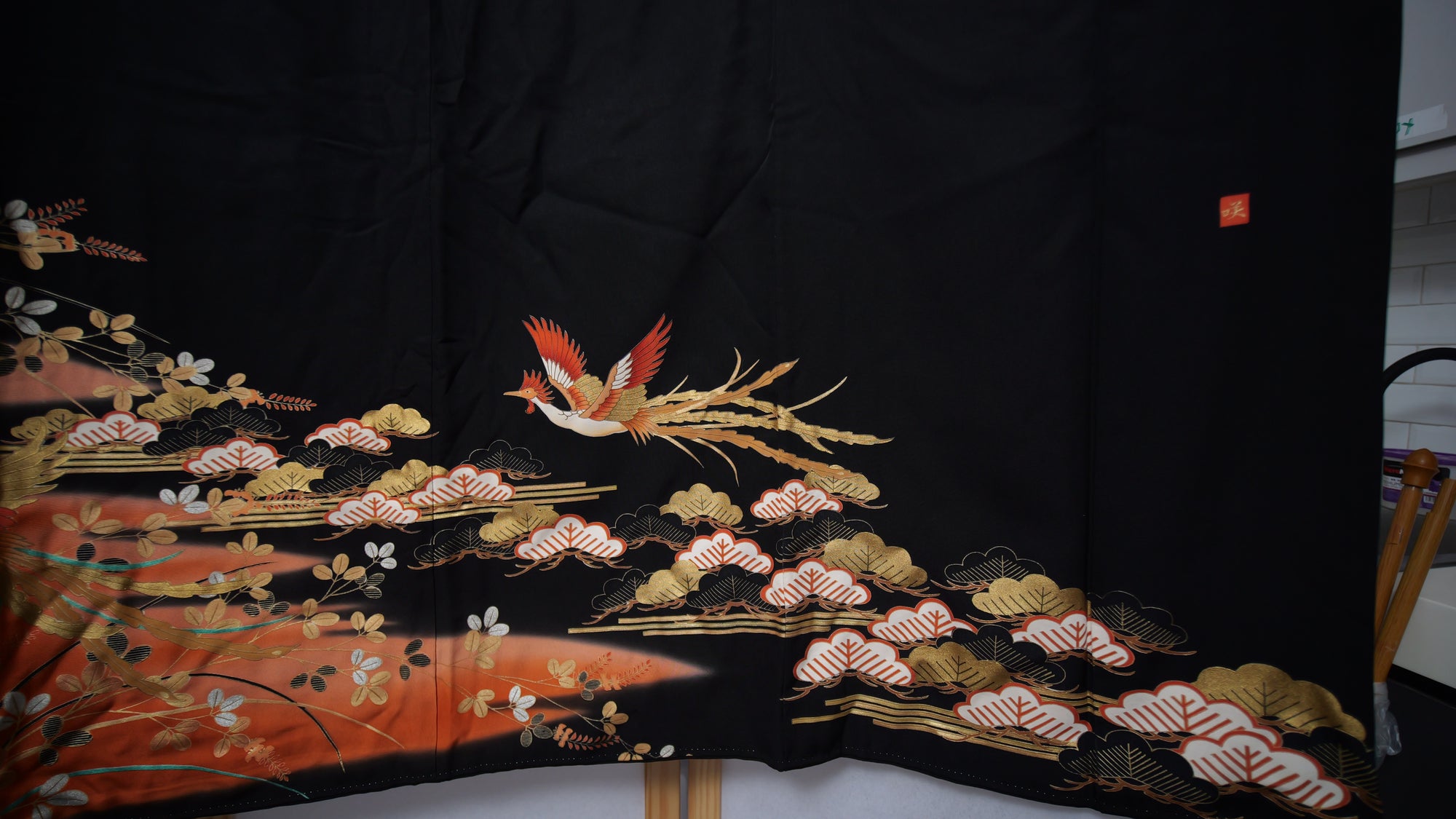 NALB (No Art Left Behind) Fabric: Black Orange Phoenix MA01-04