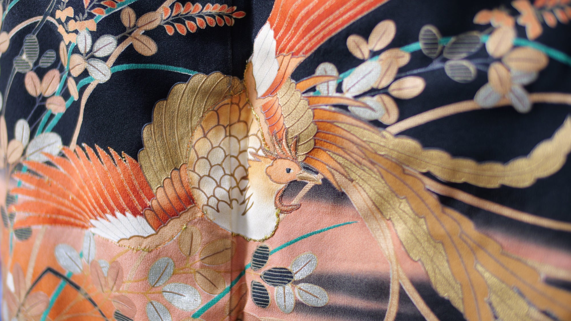 NALB (No Art Left Behind) Fabric: Black Orange Phoenix MA01-04