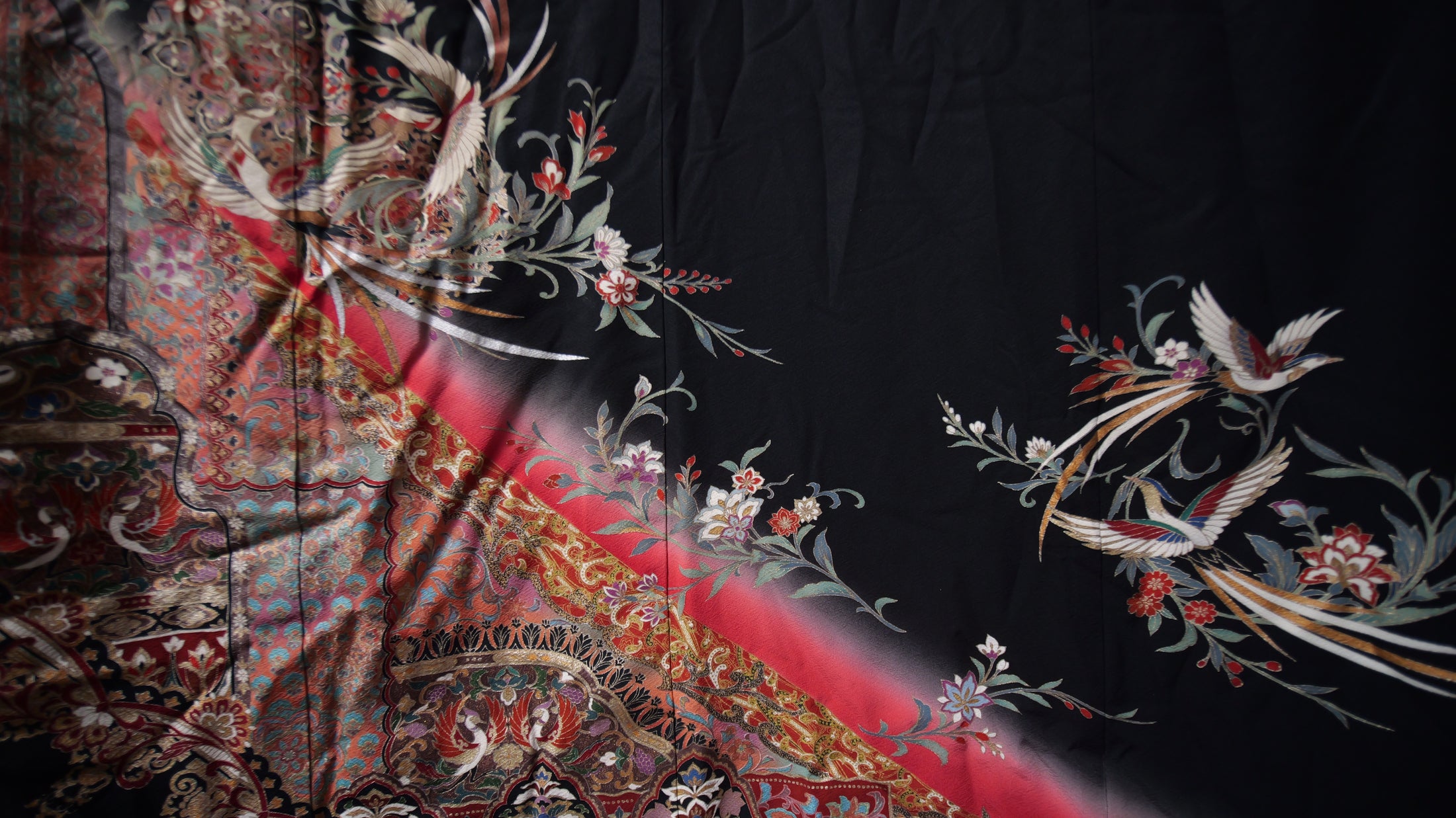 Premium Fabric: Black Red Birds | MA01-06