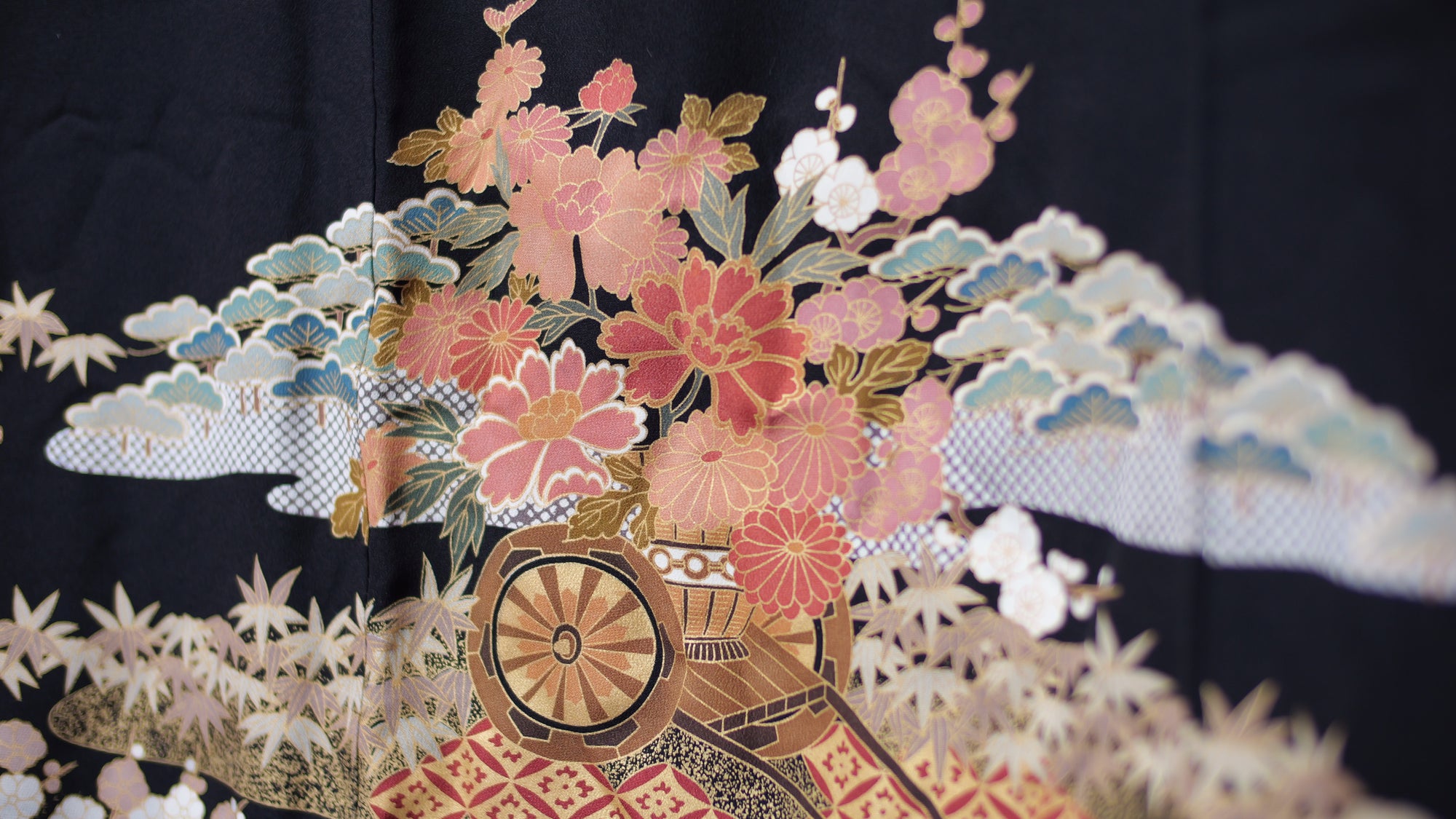 NALB (No Art Left Behind) Fabric: Black Orange Florals | MA01-07