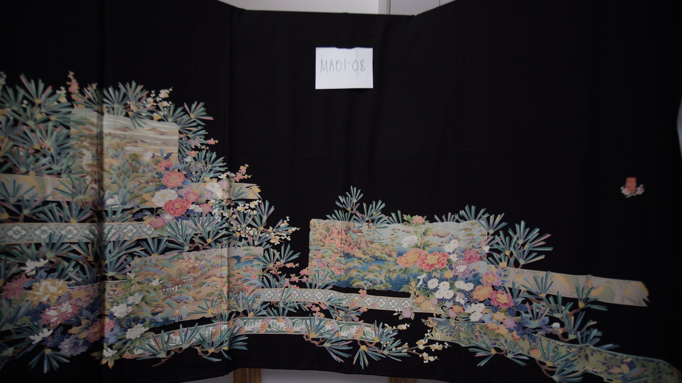 NALB (No Art Left Behind) Fabric: Black Florals and Grass | MA01-08
